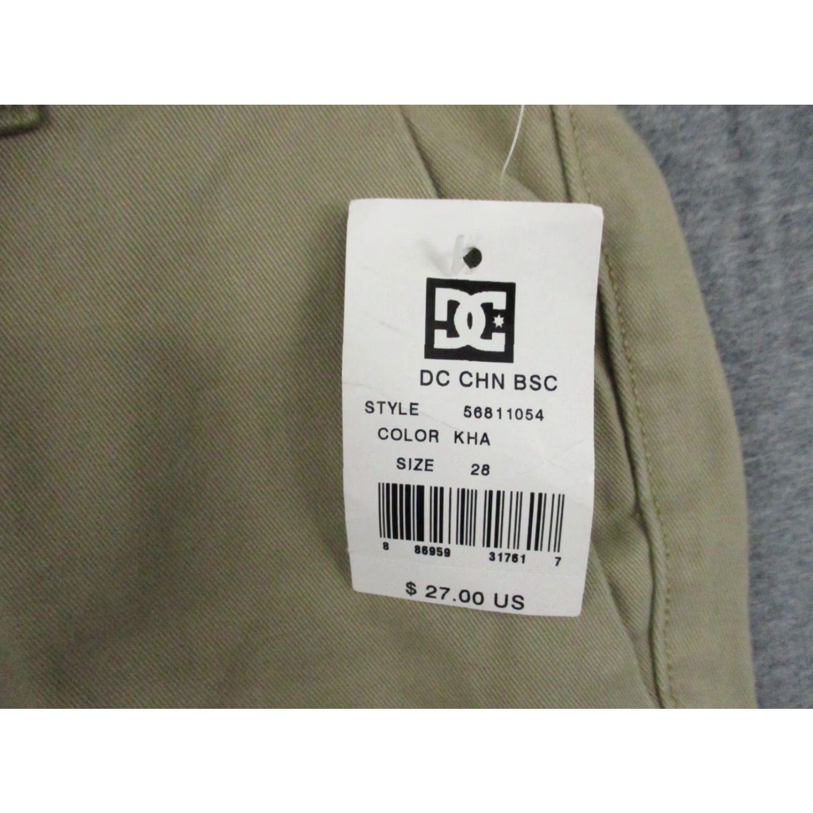 Vintage DC Shoes Co Shorts 28 Men Chino Khaki Flat Front NWT Adjustable 5-Pocket Beig Fully Prime Knit 100% Cotton Casual Summer Fall Spring Mens Size US 28 / EU 44 - 2 Thumbnail