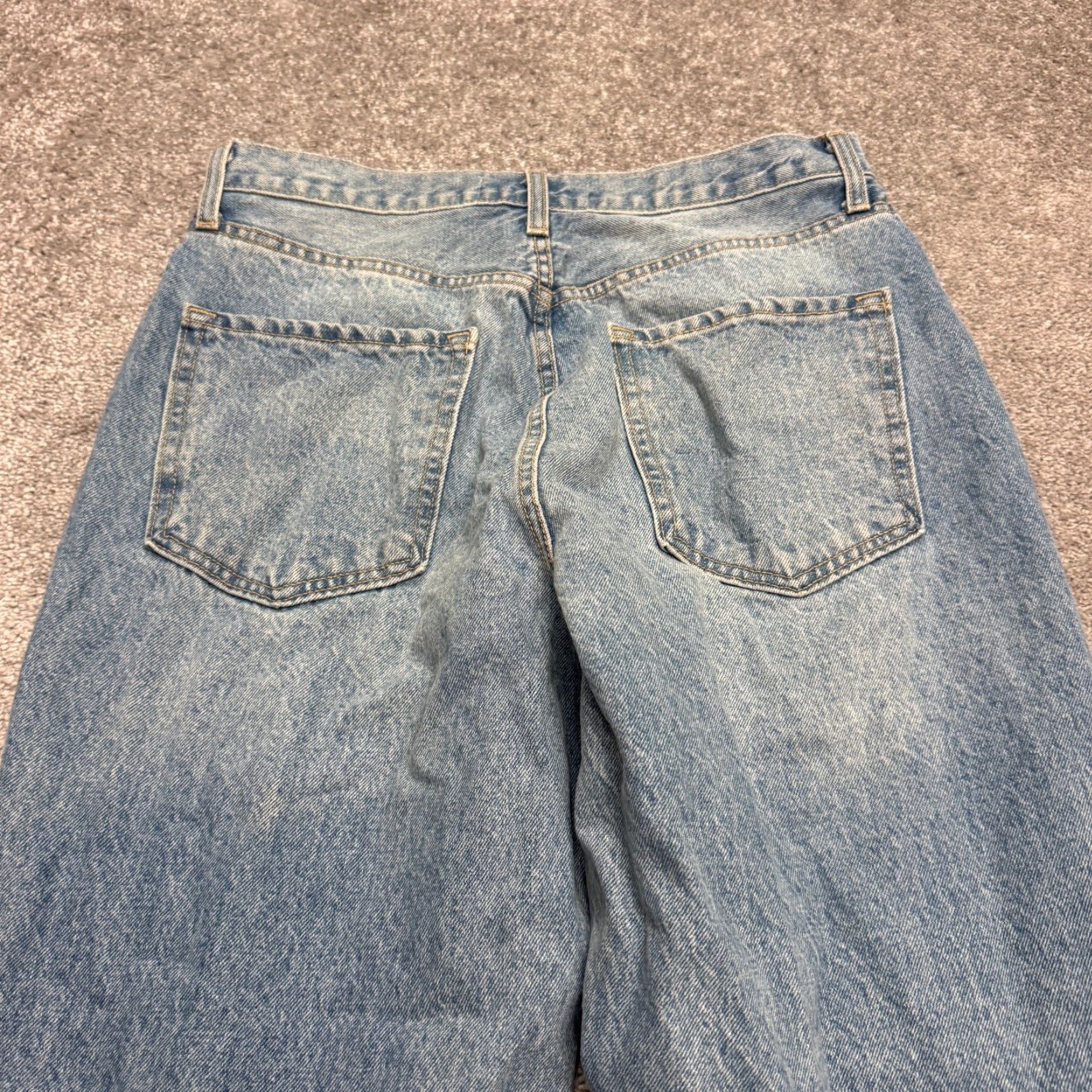 Vintage JUST BLACK Jeans Womens 30 Blue High Rise 90s Straight Distressed Button Fly Denim - City Grunge Streetwear Casual Vintage-Not - 5-Pocket Size 30" / US 8 / IT 44 - 6 Thumbnail