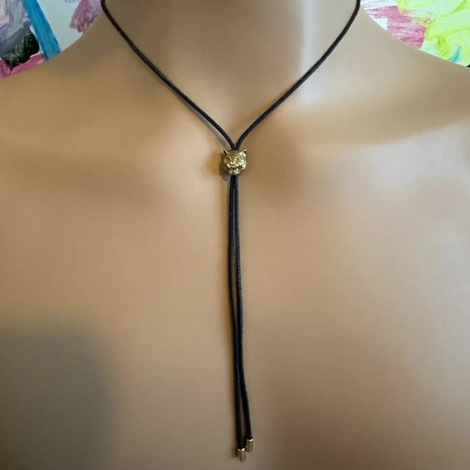 Gucci Gucci Gold Le Marche des Merveilles Tiger Bolo Tie Necklace Size ONE SIZE - 10 Thumbnail