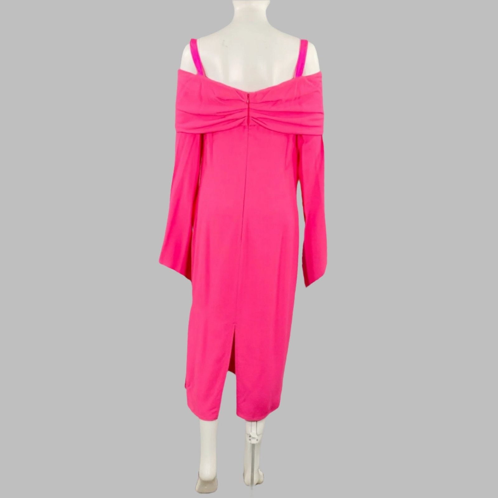 Sies Marjan Size 4 Pink Crepe Viscose Wool Off Shoulder Dress Size S / US 4 / IT 40 - 4 Thumbnail
