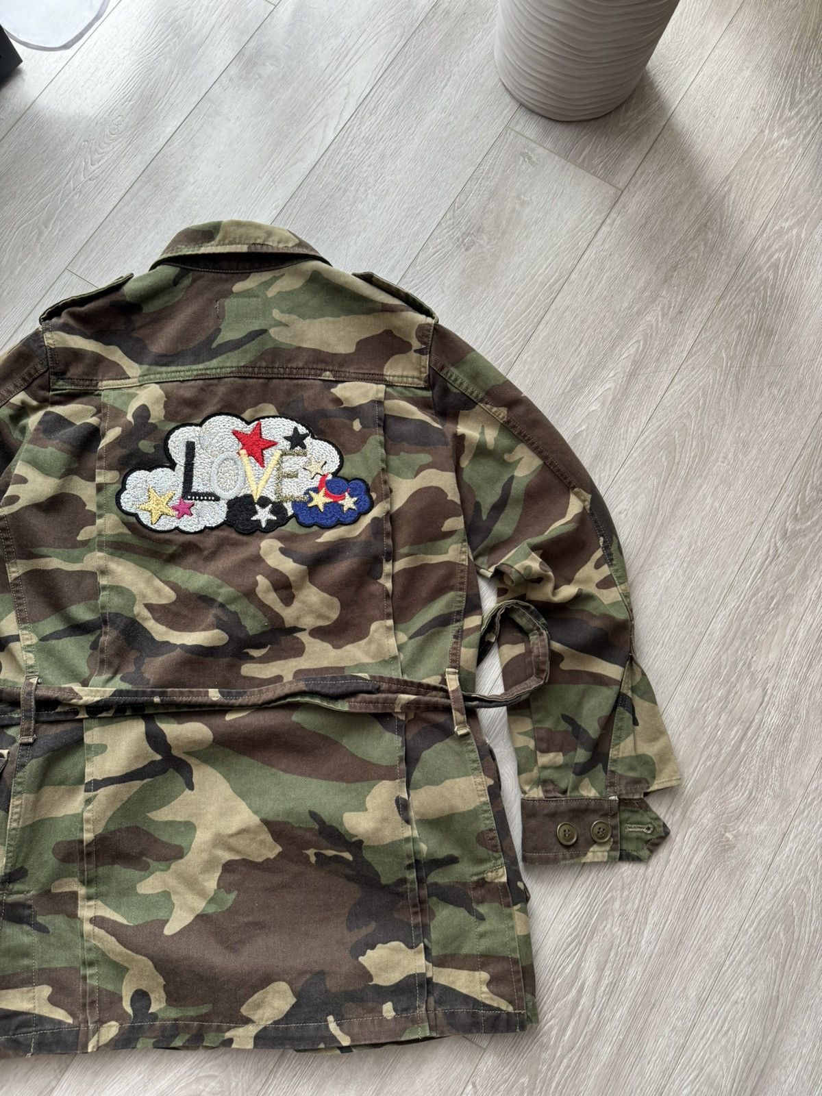 Saint Laurent Paris Saint Laurent “Love” Camo Trench Coat Jacket Size S / US 4 / IT 40 - 3 Thumbnail