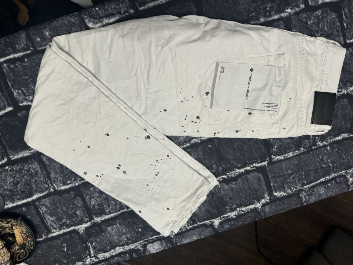 Purple Brand Purple Brand Optic White Paint Blowout Jeans Size US 36 / EU 52 - 4 Thumbnail