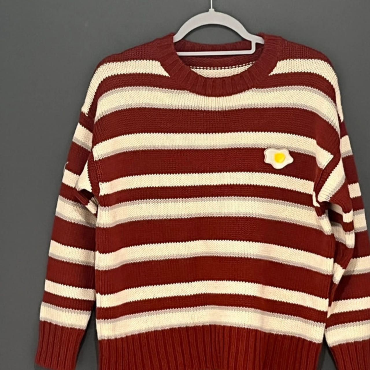 Other Cozy Striped oversized Sweater with Playful Fried Egg Accent Size S / US 4 / IT 40 - 2 Thumbnail