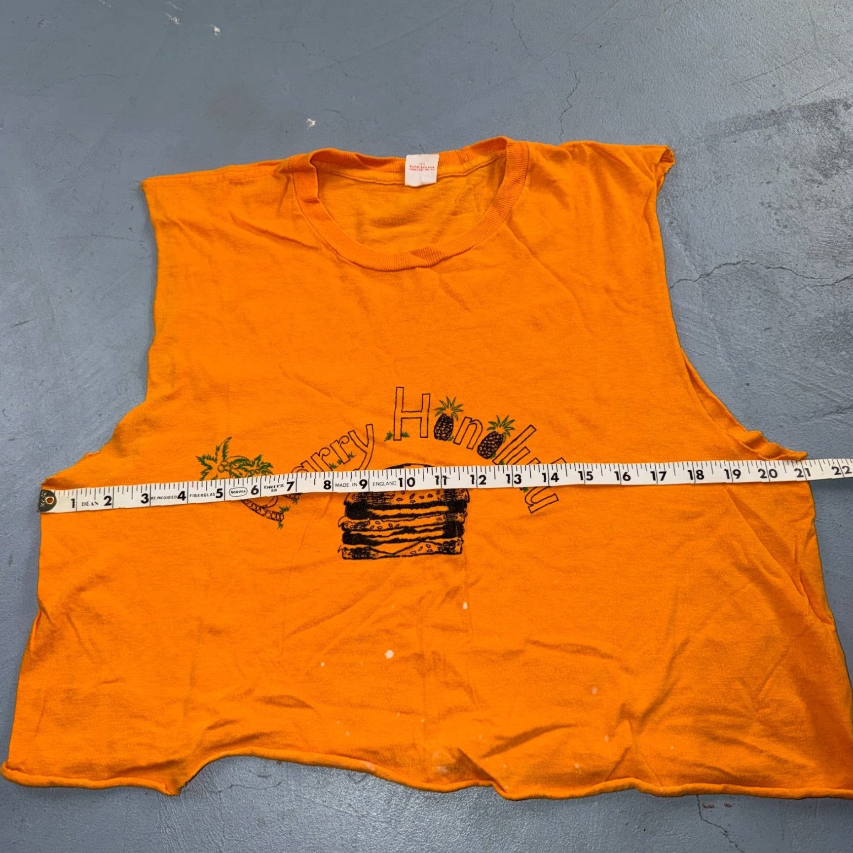 Vintage VINTAGE Healthknit T-Shirt 70s 80s 90s Harry Honolulu Hawaii Burger Graphic Solid Orange XL Mens Short Sleeve Crew Neck Size US XL / EU 56 / 4 - 4 Thumbnail