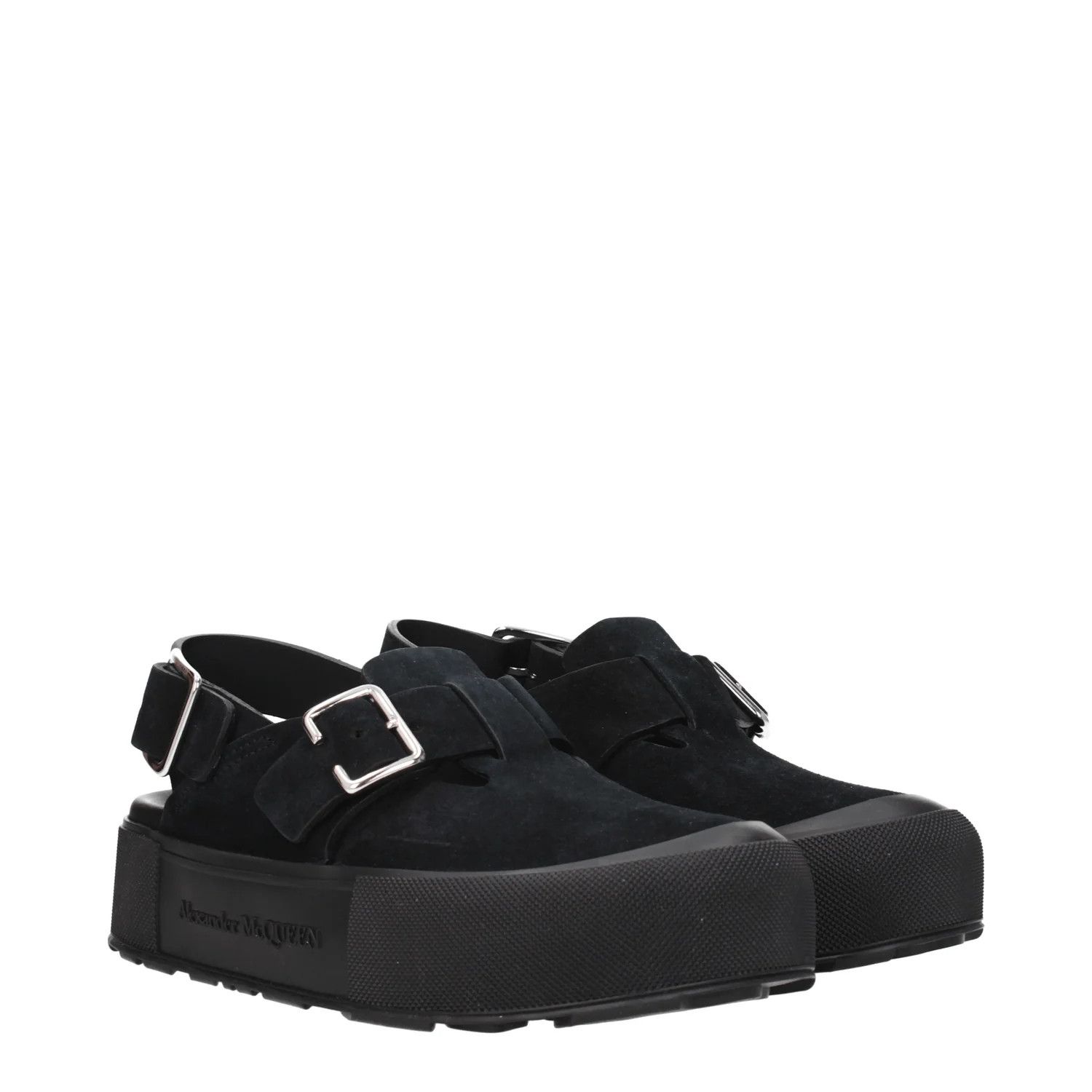 Alexander McQueen ob1o1e0225 Suede Sandals in Black Size US 8.5 / EU 41-42 - 2 Thumbnail