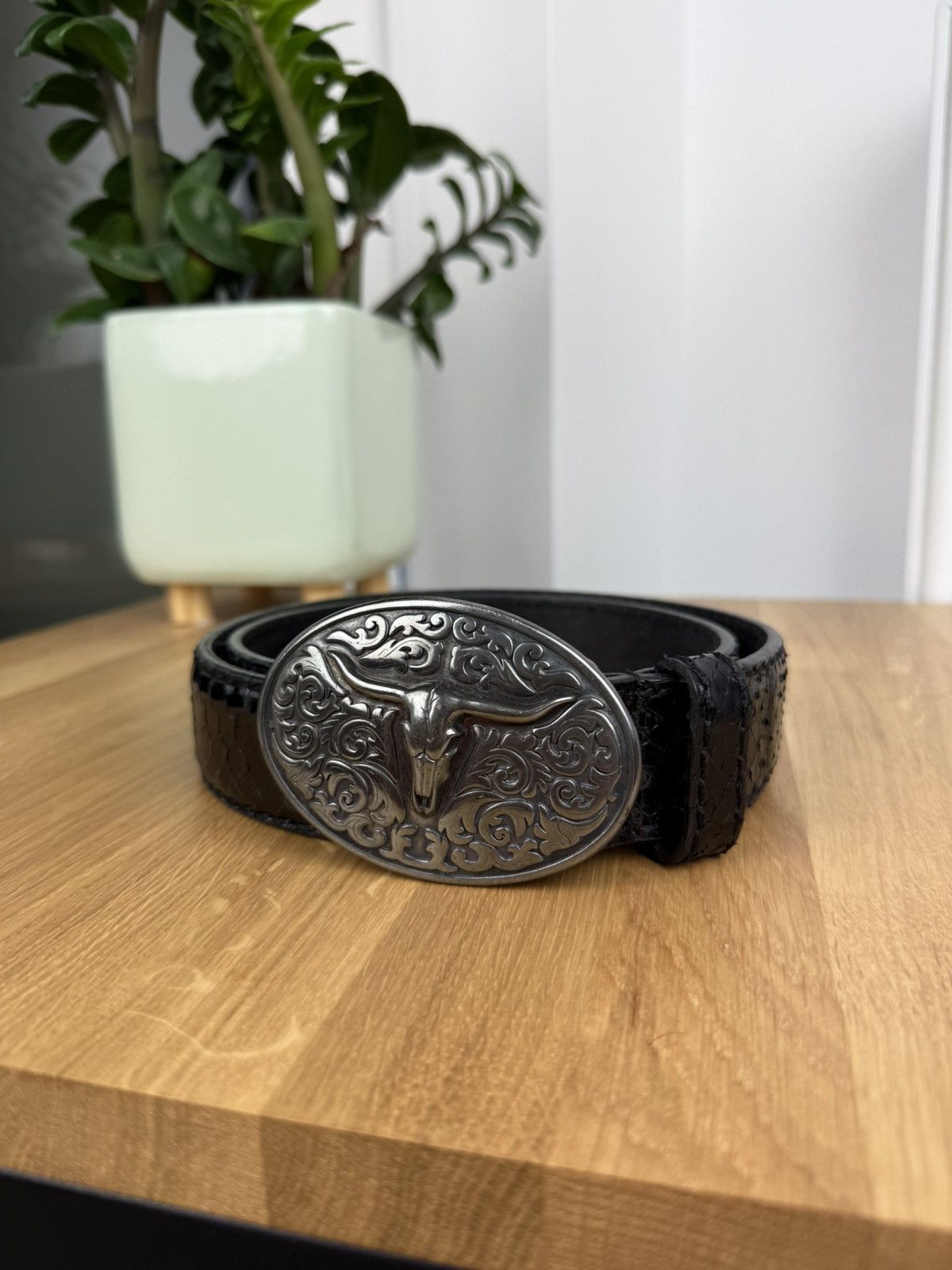 Japanese Brand × Vintage Vinatge Phyton Reptiles Leather Belt Size 30 - 2 Thumbnail