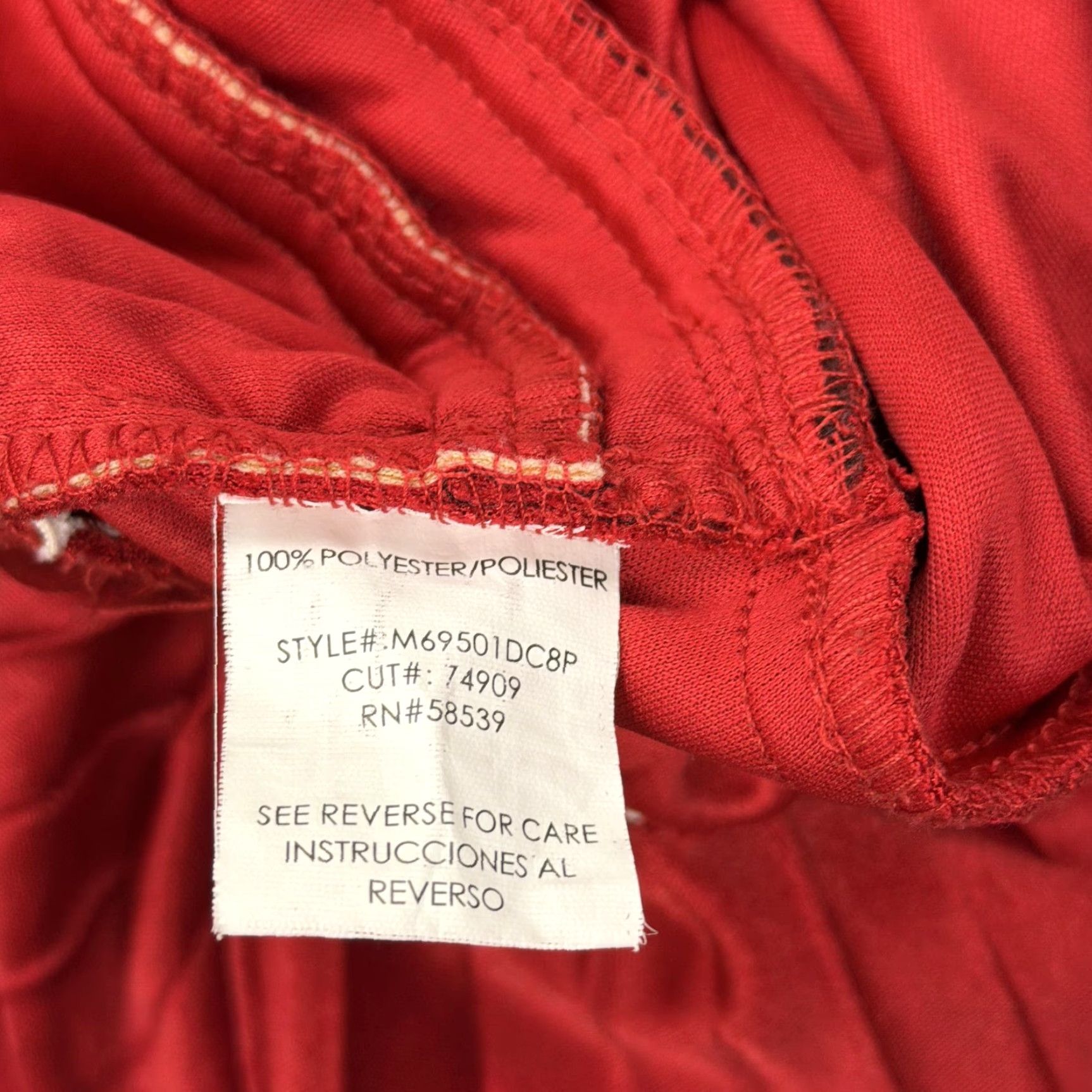 Vintage Speechless Dress Juniors M Red Satin Pleated Fit Flare Sequin Belt Party Mini Nightclub Dress Size M / US 6-8 / IT 42-44 - 6 Thumbnail