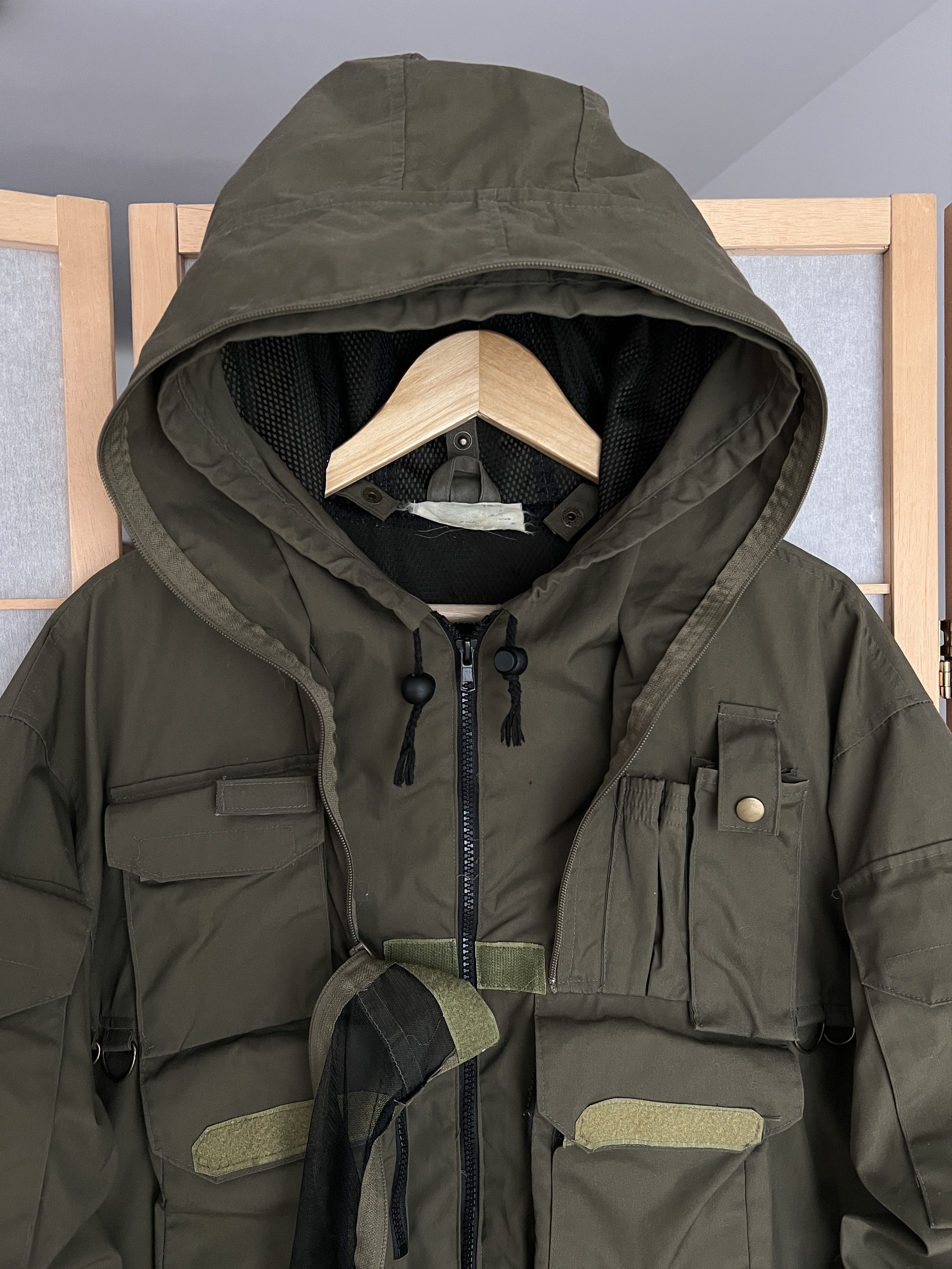 Schott Crazy VTG 90s multipocket army fishing mesh mask crop jacket Size US L / EU 52-54 / 3 - 12 Thumbnail