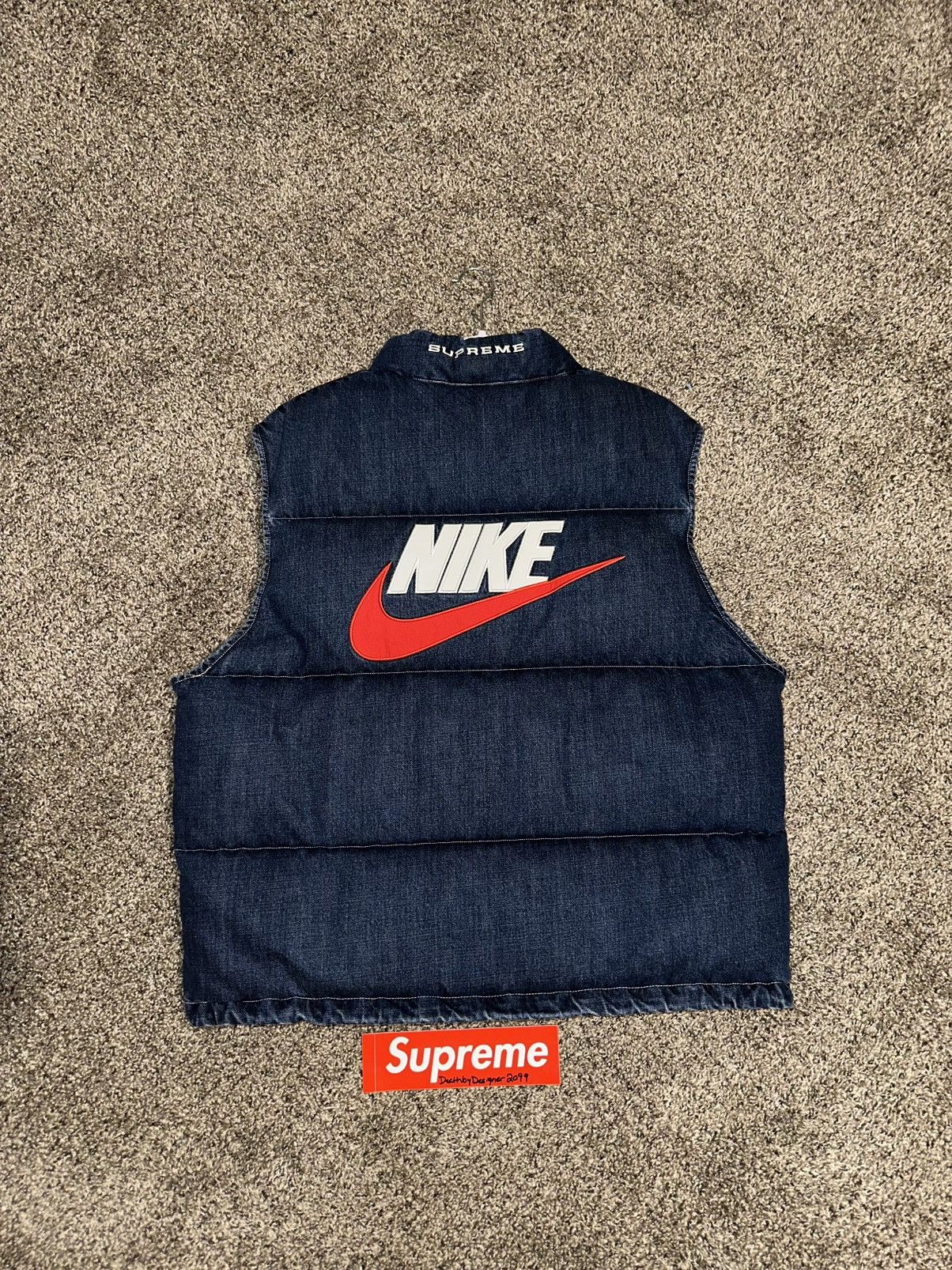 Nike × Supreme Supreme x Nike Denim Puffer Vest Size US L / EU 52-54 / 3 - 8 Thumbnail