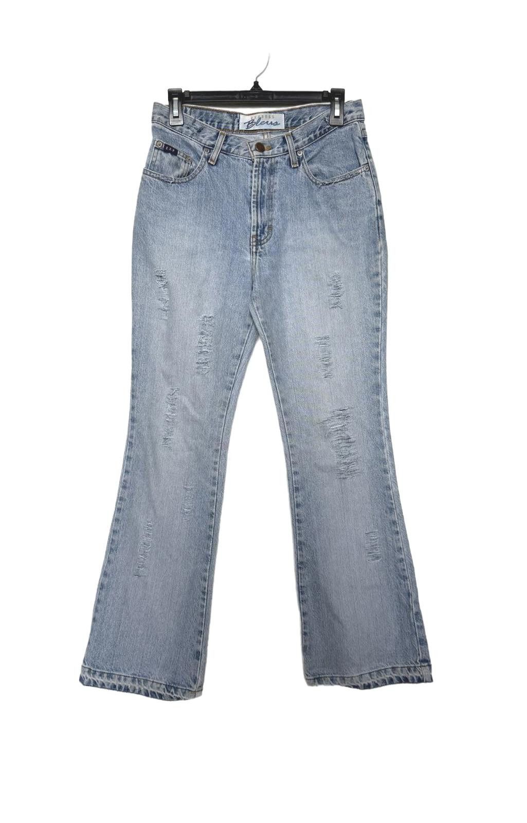 Express Vintage 90s Distressed Express Flared Jeans Size 28" / US 6 / IT 42 - 1 Thumbnail