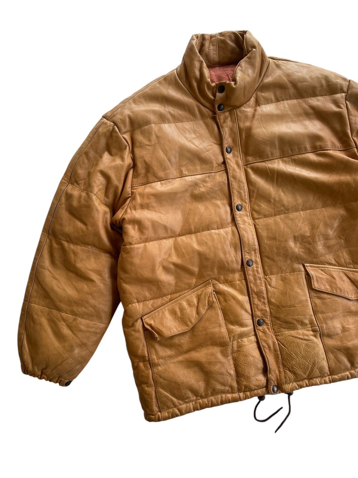 Vintage 80s Vent Couvert Leather Down Jacket Size US L / EU 52-54 / 3 - 5 Thumbnail