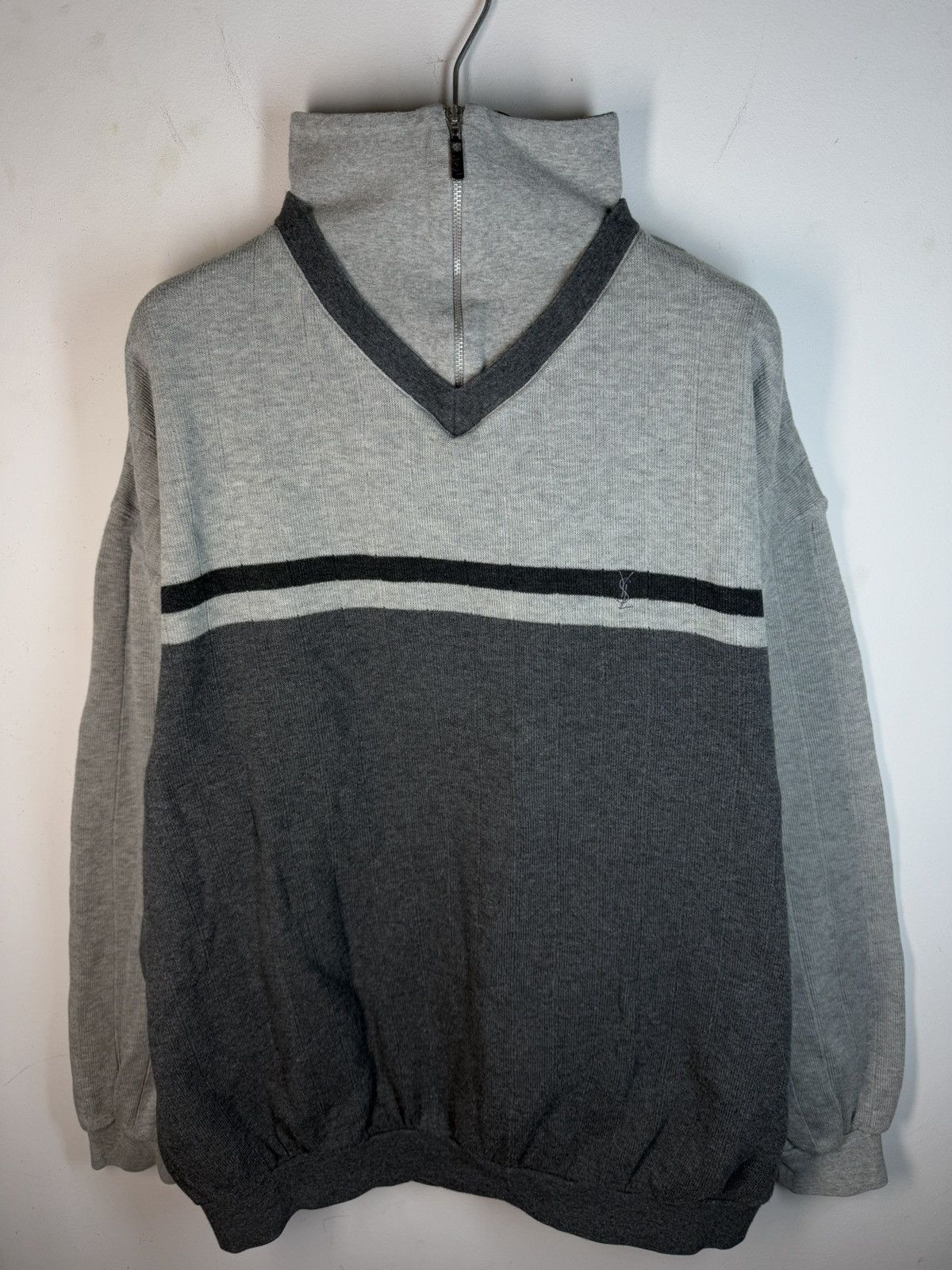 Yves Saint Laurent 90’s YSL Sweatshirt 1/4 Zip Up Vintage Sweater Old Money y2k Size US XXL / EU 58 / 5 - 7 Thumbnail