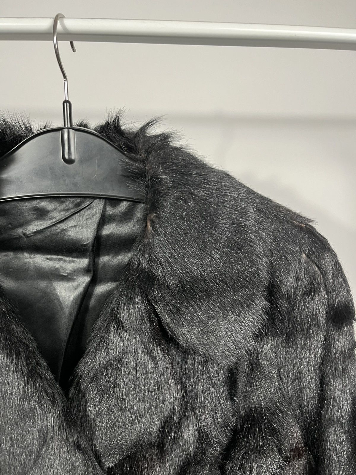 Other Vintage Black Real Fur Coat Multi Button Jacket Winter Size S / US 4 / IT 40 - 3 Thumbnail