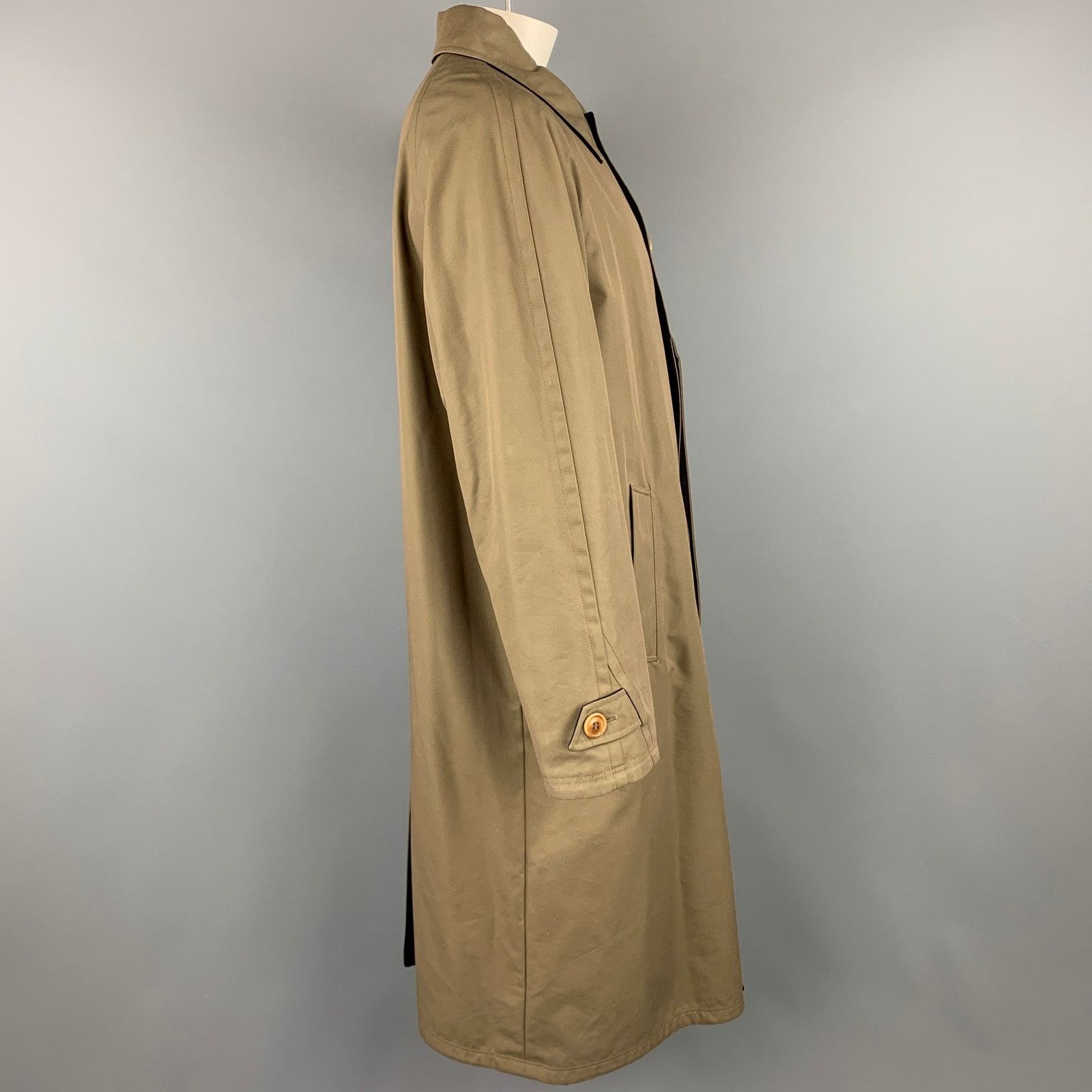Ermenegildo Zegna Size L Olive & Black Wool Blend Reversible Coat Size US L / EU 52-54 / 3 - 2 Thumbnail