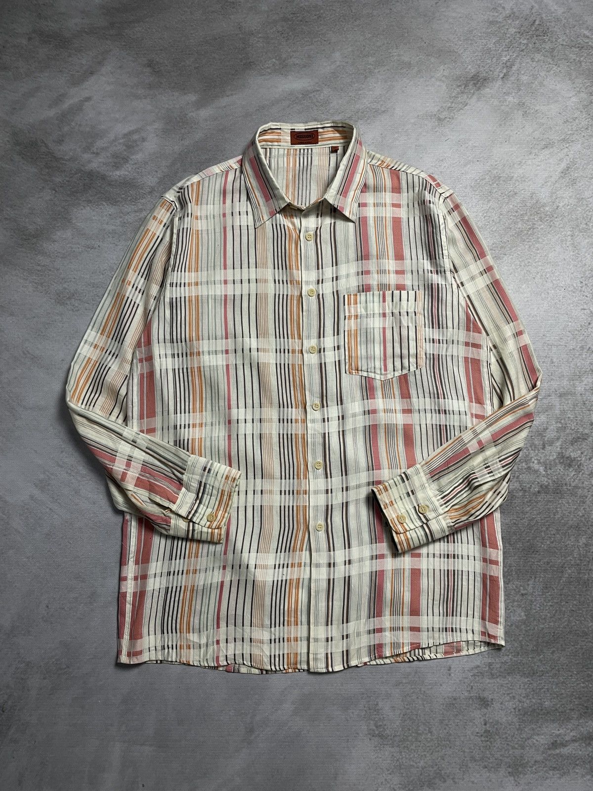 Missoni Missoni Abstract Multi Color Long Sleve Shirt Size US L / EU 52-54 / 3 - 6 Thumbnail