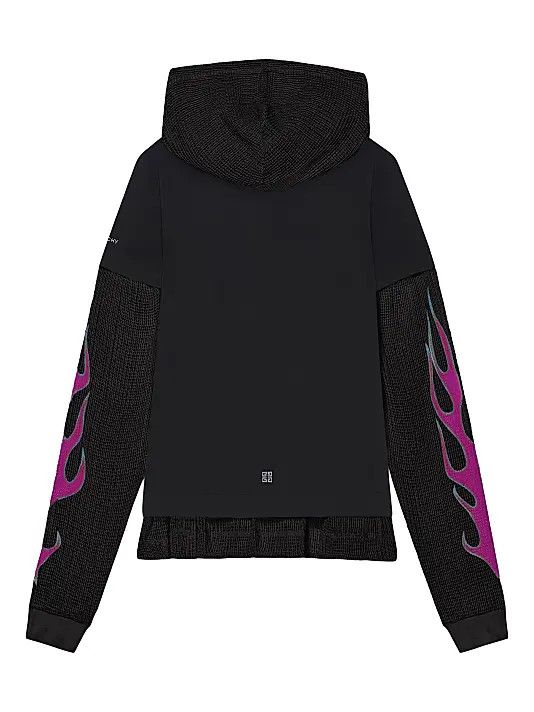 Givenchy o1mle1025 Overlapped Hooded T-Shirt in Black Size US XXL / EU 58 / 5 - 4 Thumbnail