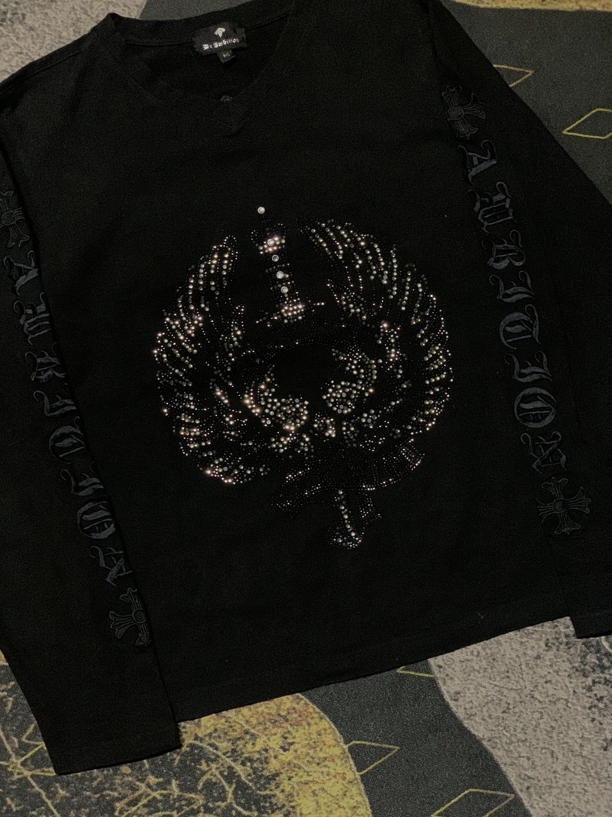 Affliction × If Six Was Nine × Japanese Brand 💥Be Ambition V Neck Skull Cross Like Chrome Hearts Design Size M / US 6-8 / IT 42-44 - 4 Thumbnail