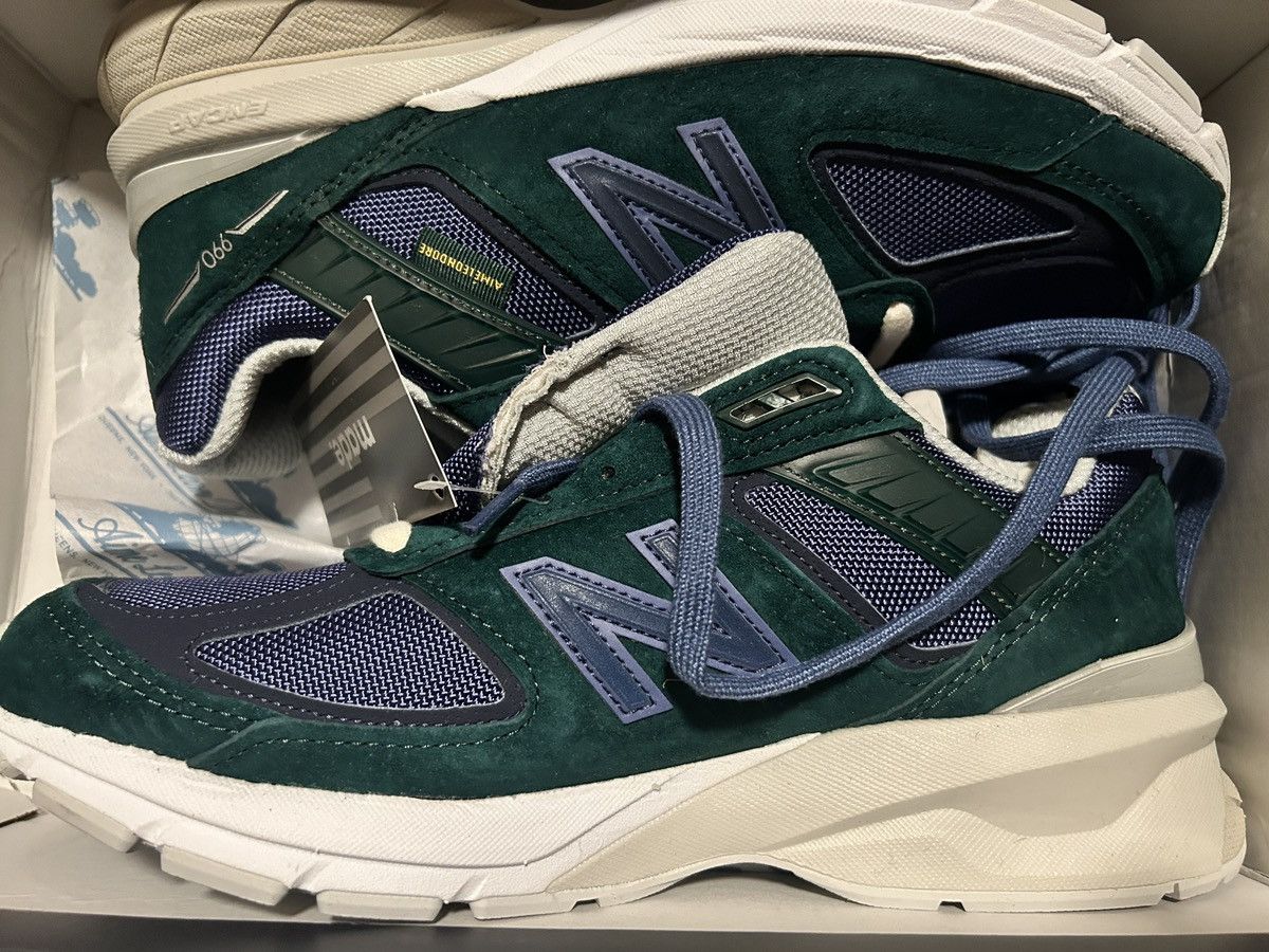 Aime Leon Dore × New Balance AIME LEON DORE NEW BALANCE 990V5 GREEN NAVY size US 7.5 Size US 7.5 / EU 40-41 - 3 Thumbnail