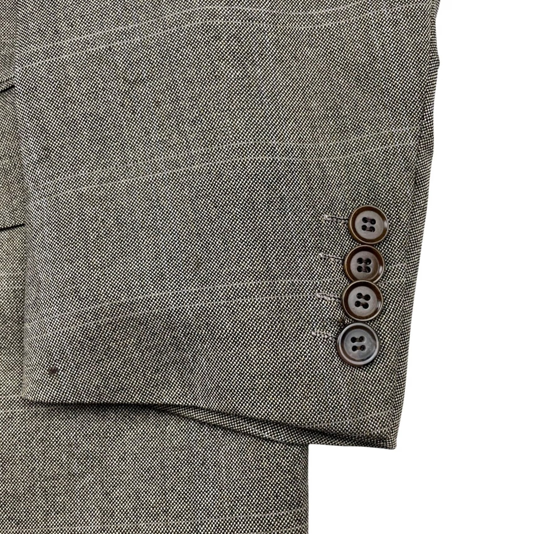 Vintage Luciano Barbera Men's Blazer Brown Plaid 100% Wool 46R US 56 EU Italy Size 46R - 4 Thumbnail