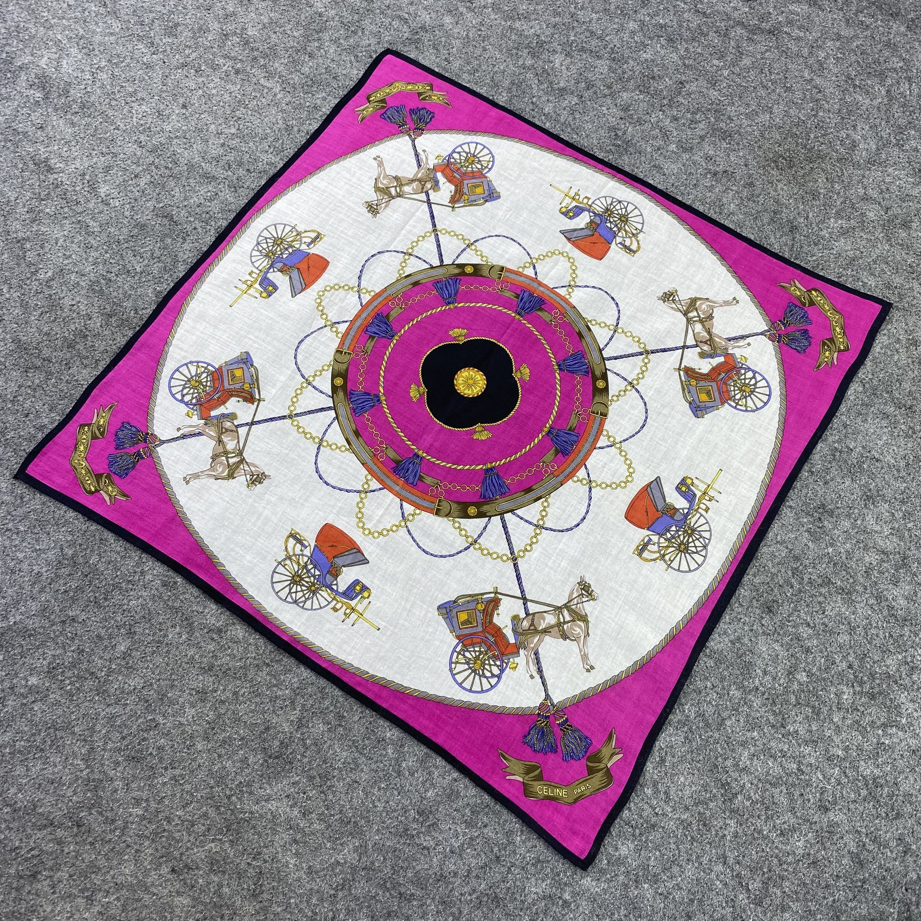 Celine × Vintage Celine Handkerchief / Bandana / Neckerchief /Headscarf-B1278 Size ONE SIZE - 4 Thumbnail
