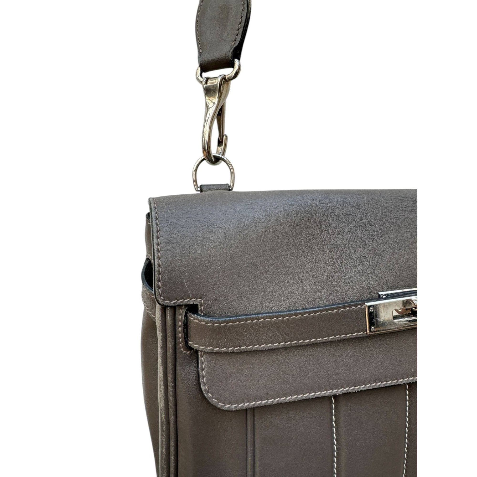 Hermes Berline Elephant Grey Leather Bag Size ONE SIZE - 5 Thumbnail