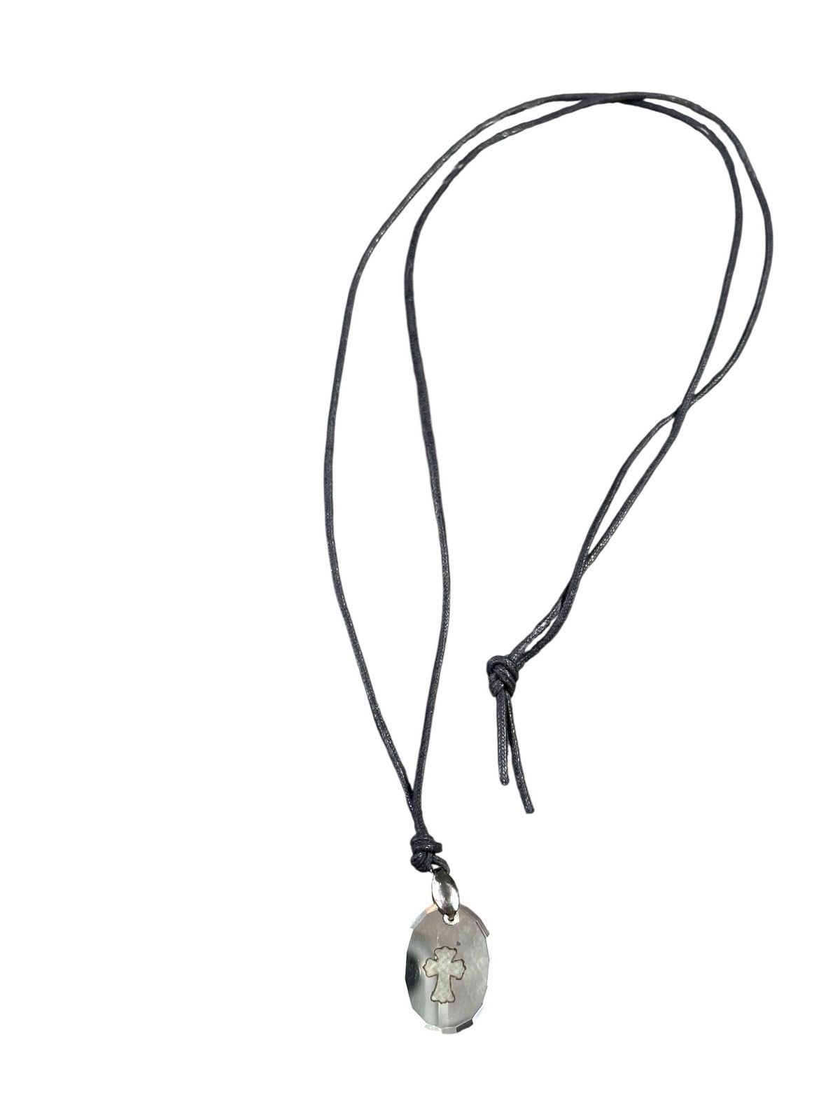 Vintage 2000s JAPANESE HANDMADE GLASS CROSS PENDANT NECKLACE Size ONE SIZE - 4 Thumbnail
