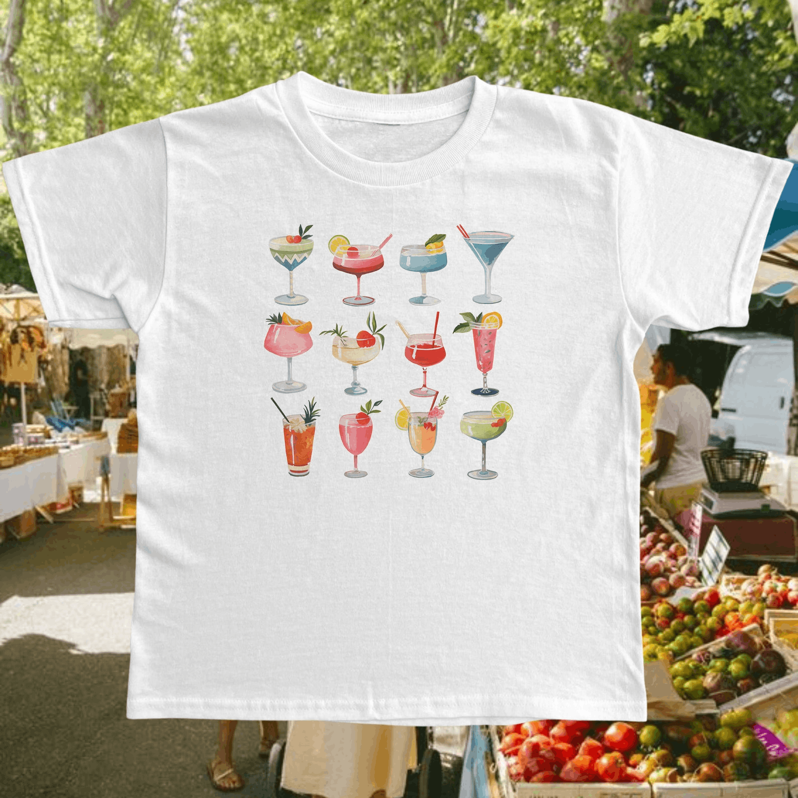 Other Cocktail Baby Tee – Martini Aesthetic Collage Size L / US 10 / IT 46 - 4 Thumbnail