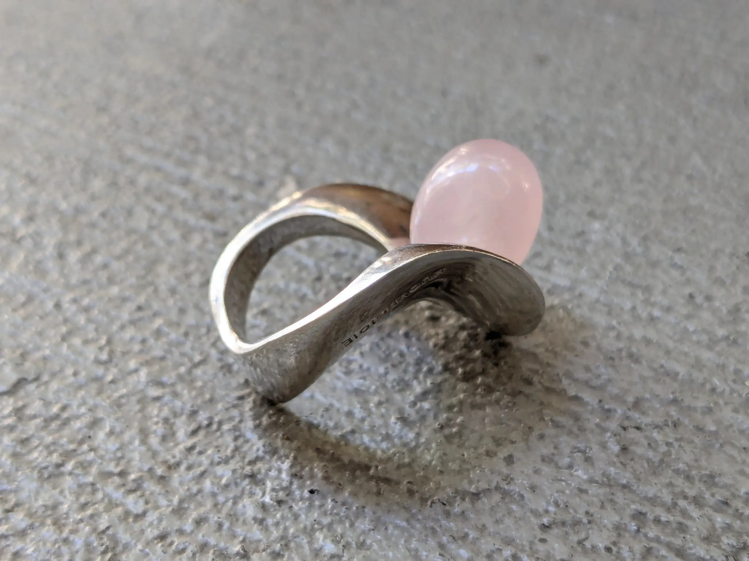 Jewelry Nuovegioie Sterling Silver Ring 6.5 Rose Quartz Abstract Size ONE SIZE - 8 Thumbnail