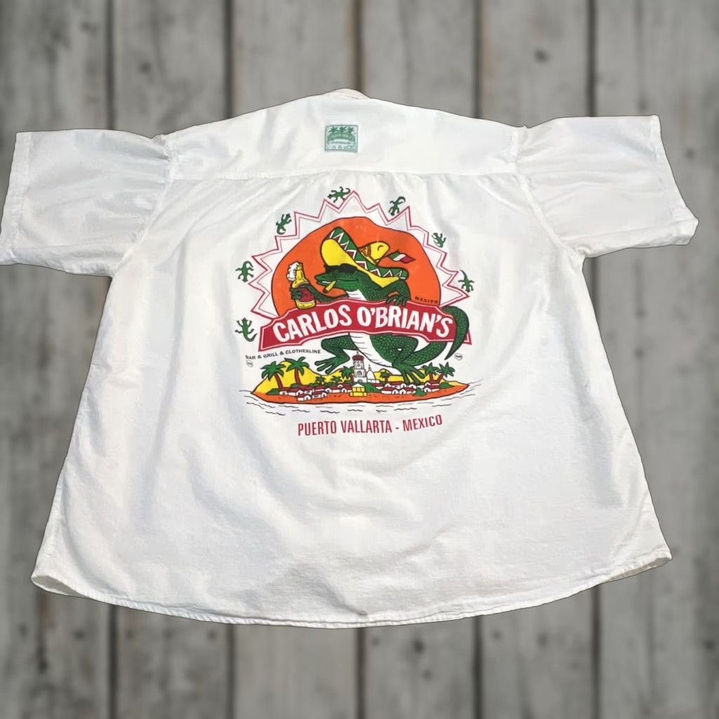 Vintage VINTAGE Carlos’N Charlie’s White Button-Up Shirt Men XL Graphic Print 90s Mexico Casual Size US XL / EU 56 / 4 - 1 Thumbnail
