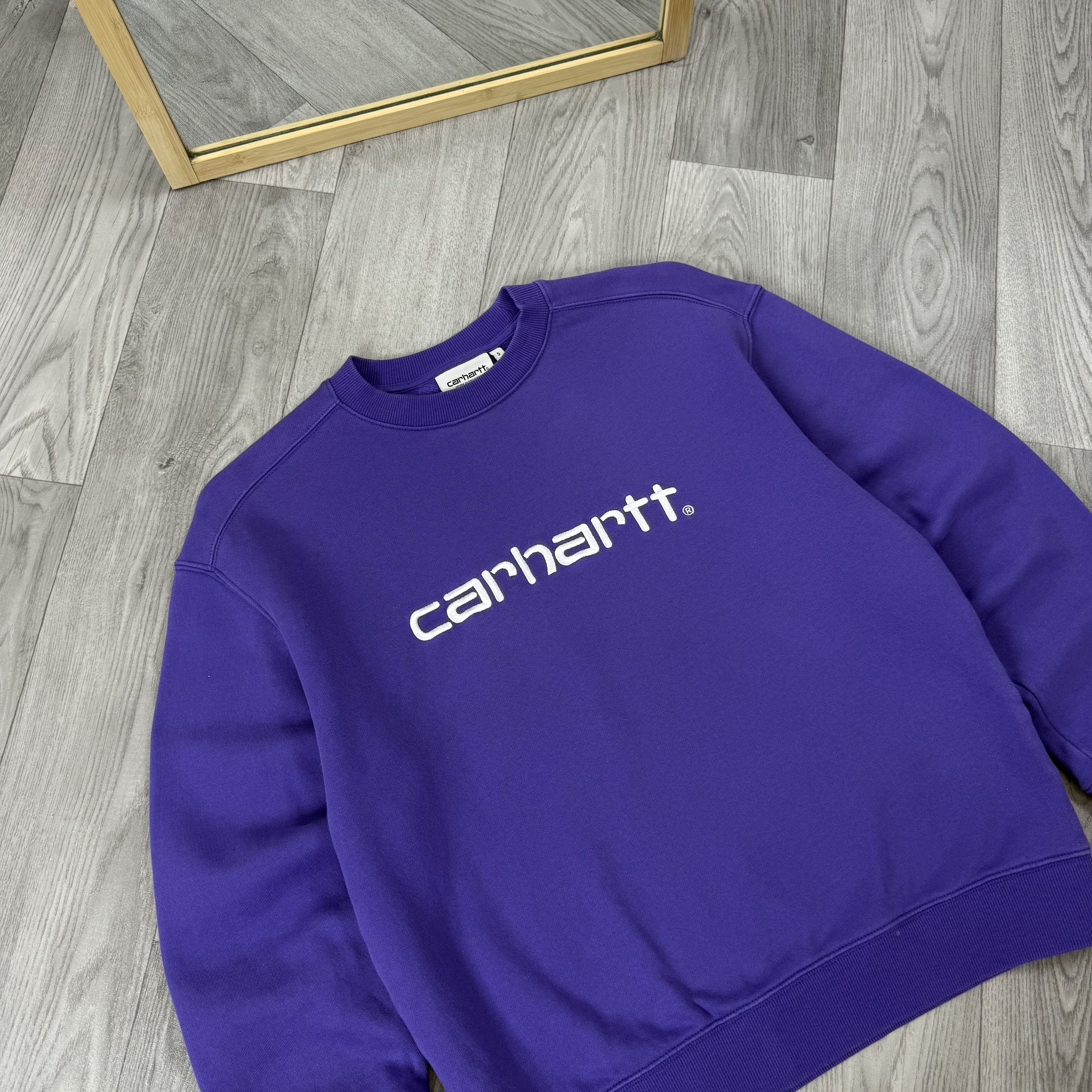 Carhartt Wip Carhartt WIP Embroidered Women's Purple Crewneck Sweatshirt Size S / US 4 / IT 40 - 5 Thumbnail