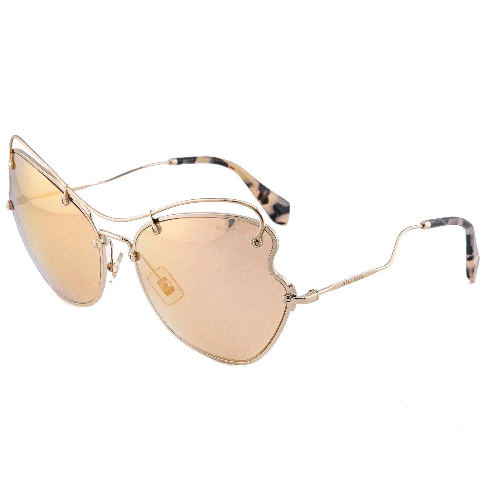 Miu Miu MIU MIU MU56RS SCENIQUE 56R Gold Mirrored Fashion Sunglass Size ONE SIZE - 5 Thumbnail