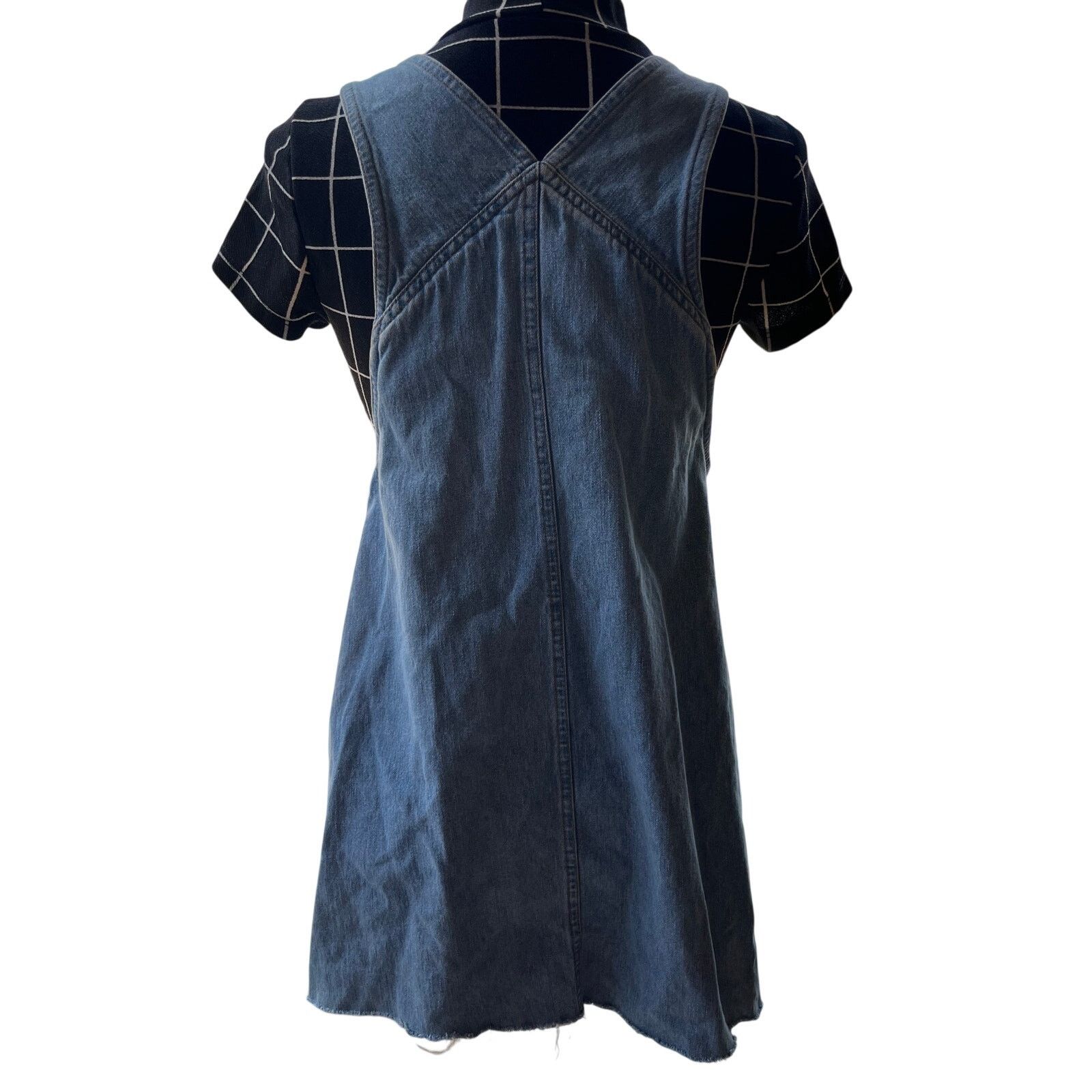Faded Glory Vintage 1990s Faded Glory Denim Overall Jumper Mini Dress S Size S / US 4 / IT 40 - 2 Thumbnail