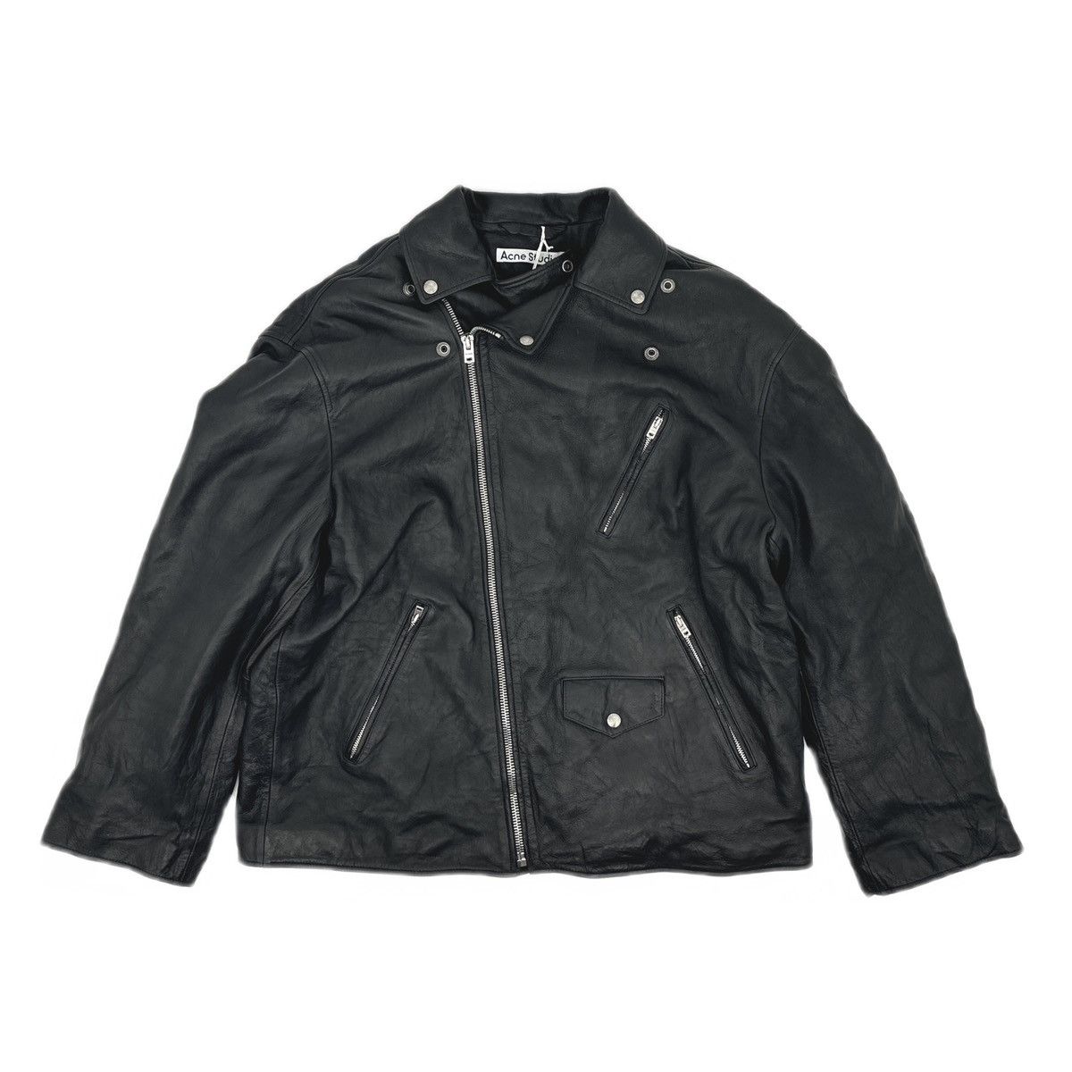 Acne Studios Acne Studios SS23 Distressed Leather Biker Jacket Size US M / EU 48-50 / 2 - 1 Thumbnail