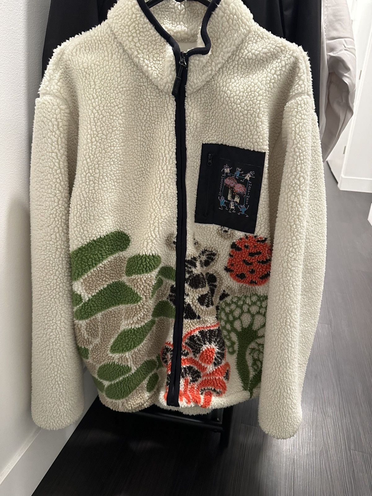 Market Market Mycology Sherpa Fleece Jacket Cream sz XL Size US XL / EU 56 / 4 - 3 Thumbnail