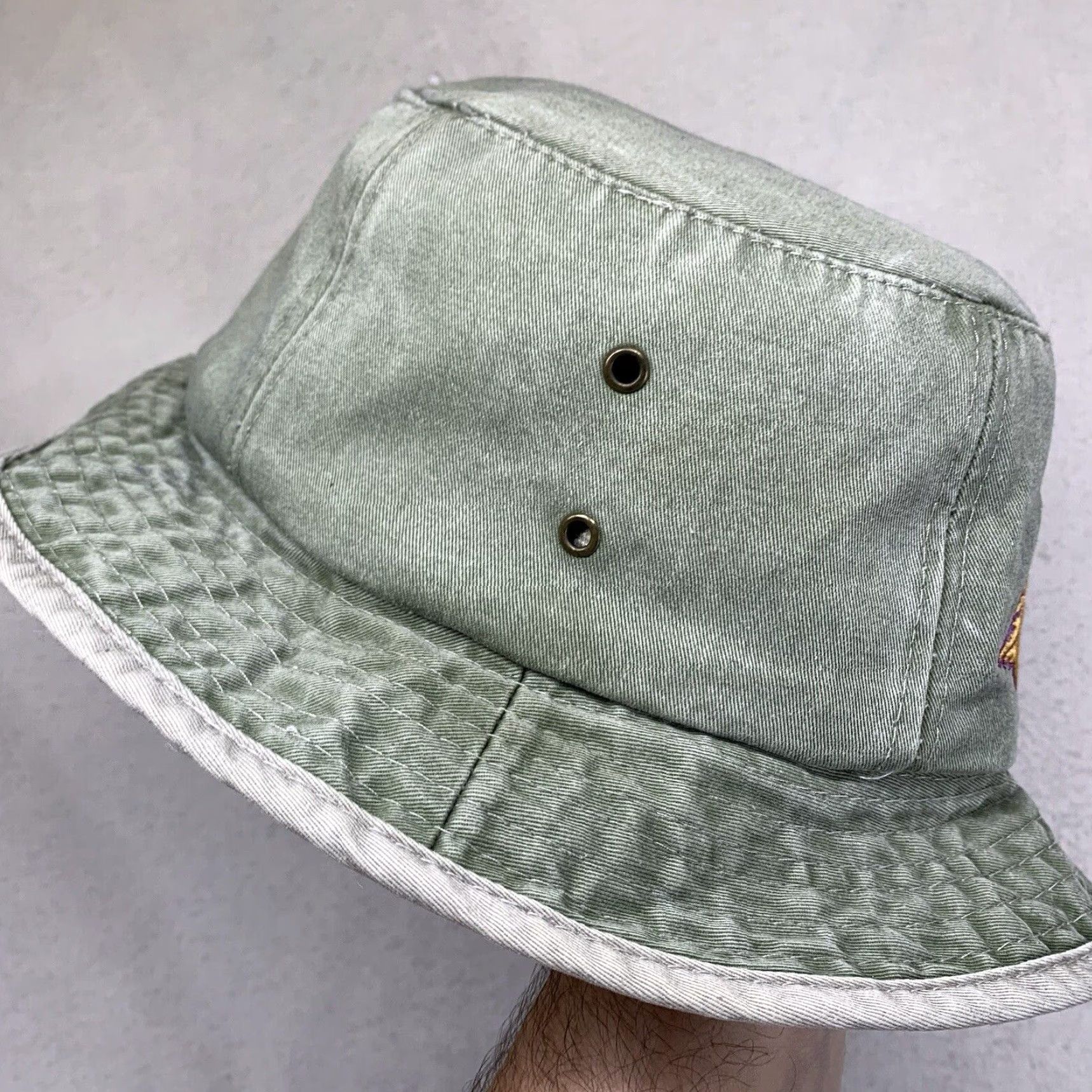 Vintage J Hats Bucket Hat Unisex Adults 90s Sports Theme Park Green Cotton Wide Brim Casual Travel Size ONE SIZE - 4 Thumbnail