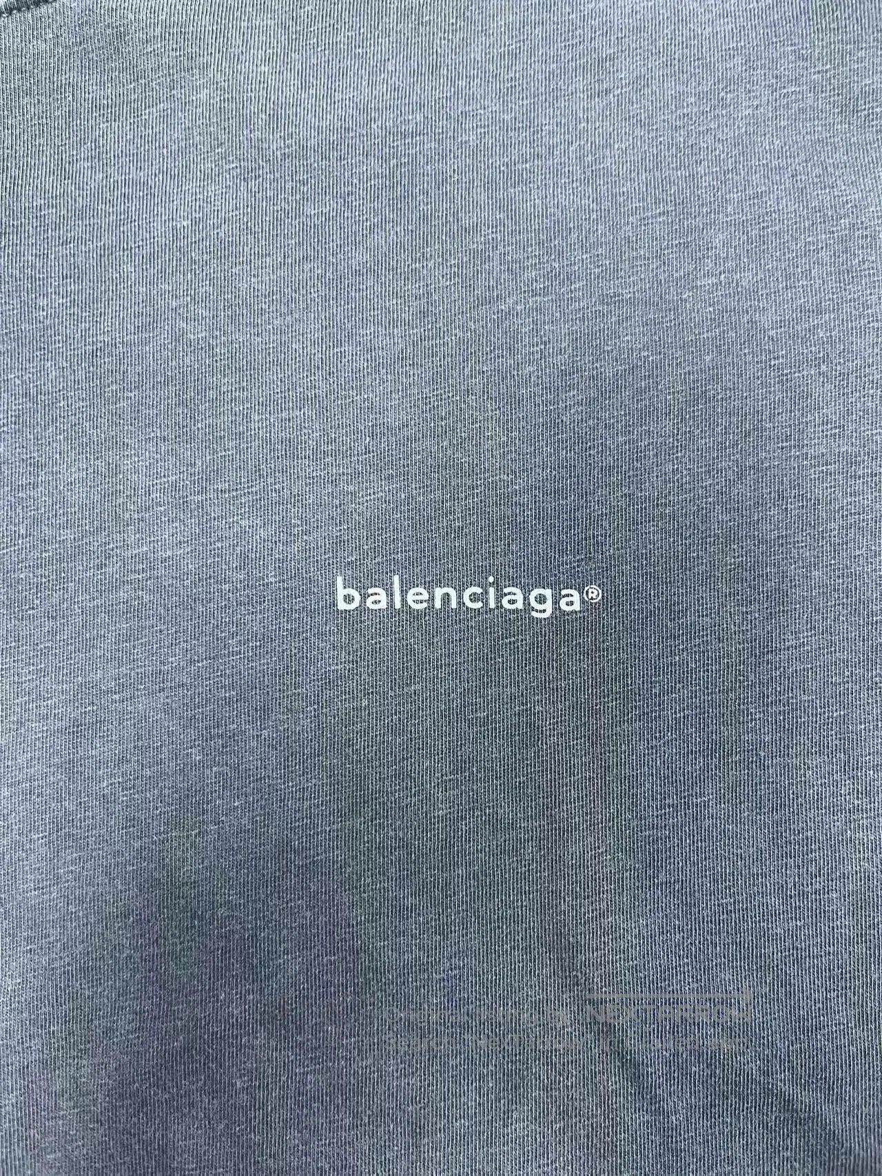 Balenciaga Balenciaga Logo Print Gray Short Sleeve T. Size L / US 10 / IT 46 - 3 Thumbnail