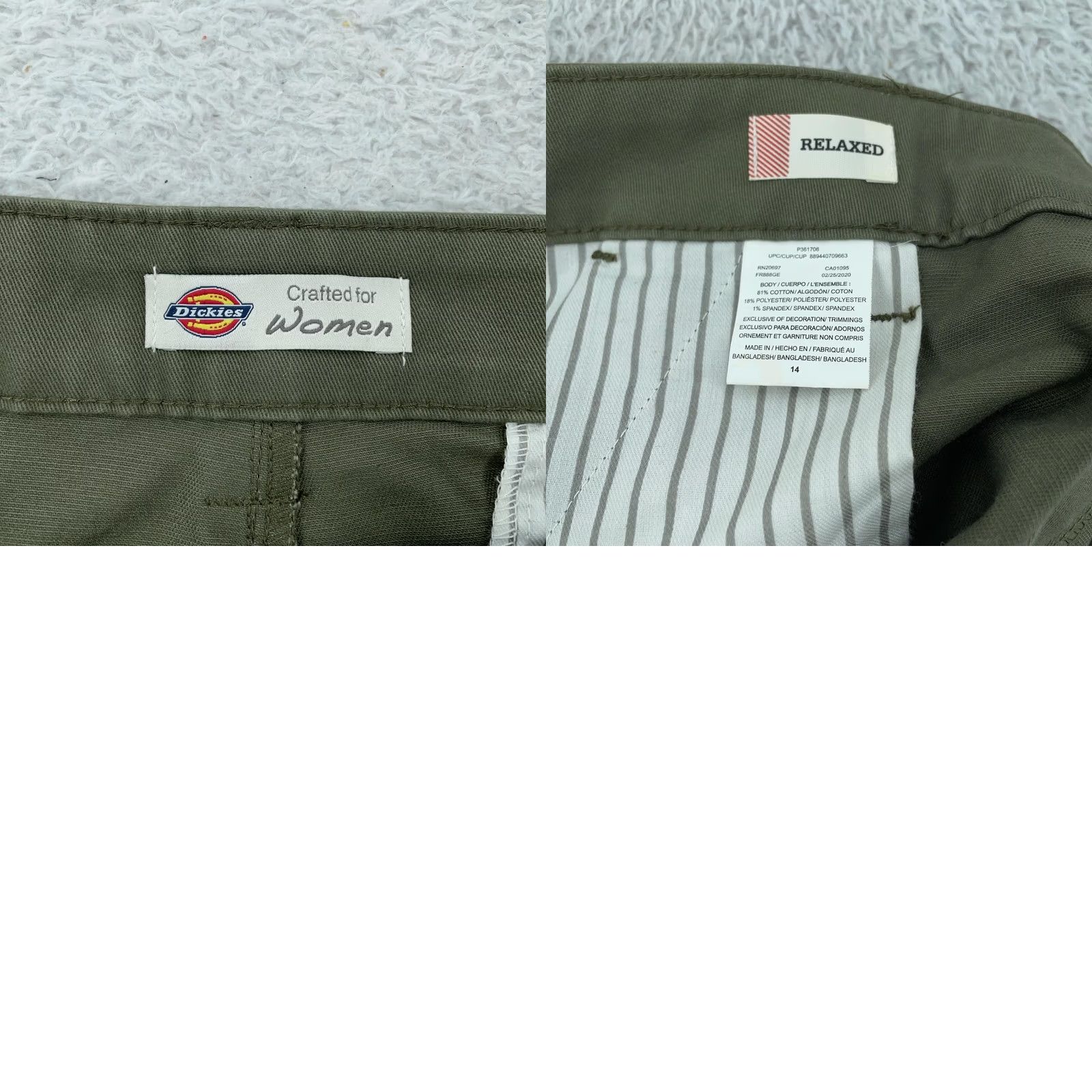 Dickies Dickies Cargo Shorts Womens 14 Olive Green Relaxed Fit Twill 38x11 Casual Workwear Boys? Size 36" / US 14 / IT 50 - 8 Thumbnail