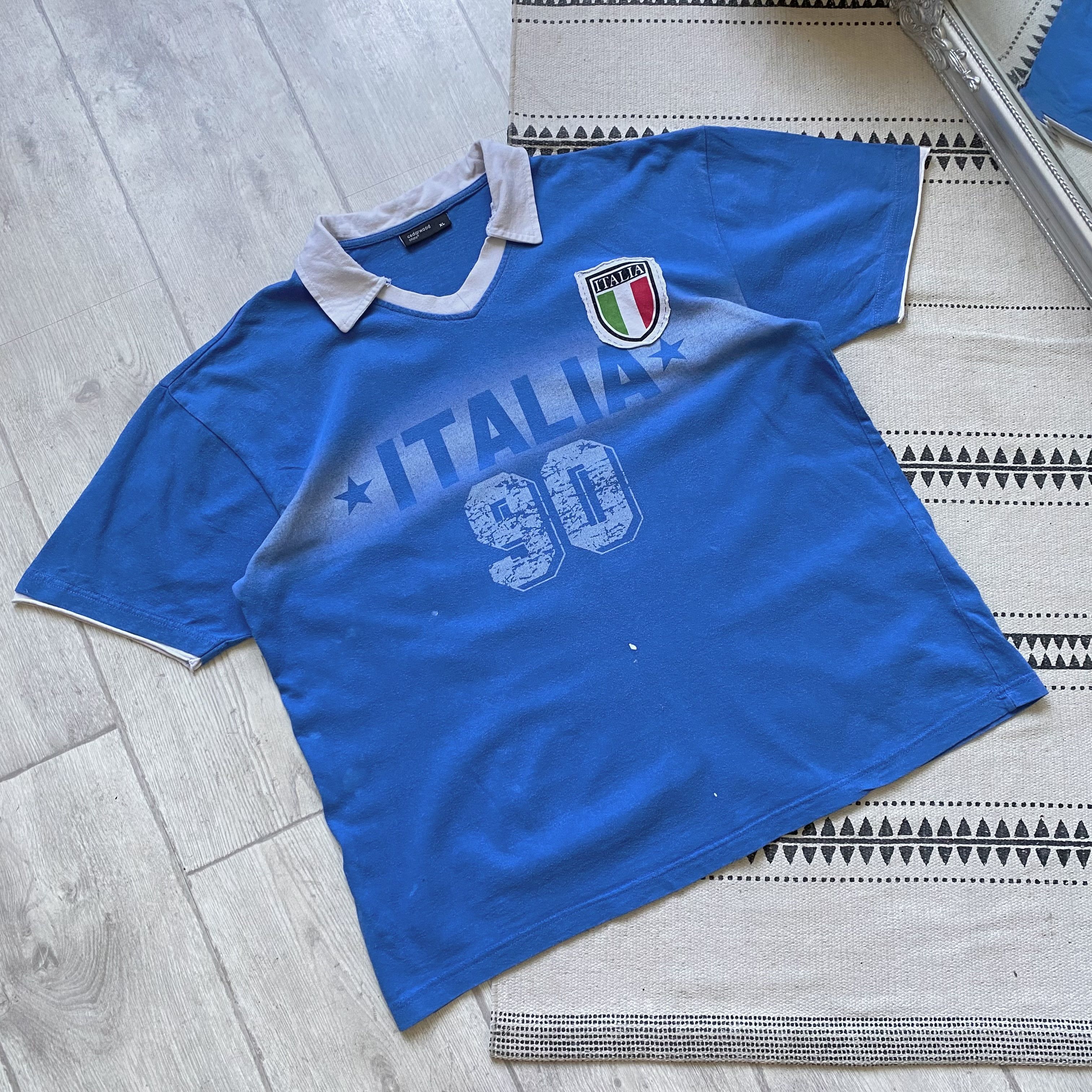 Puma 🇮🇹 Vintage 90s Faded Italia Jersey tee polos Nike Umbro Size US XL / EU 56 / 4 - 5 Thumbnail