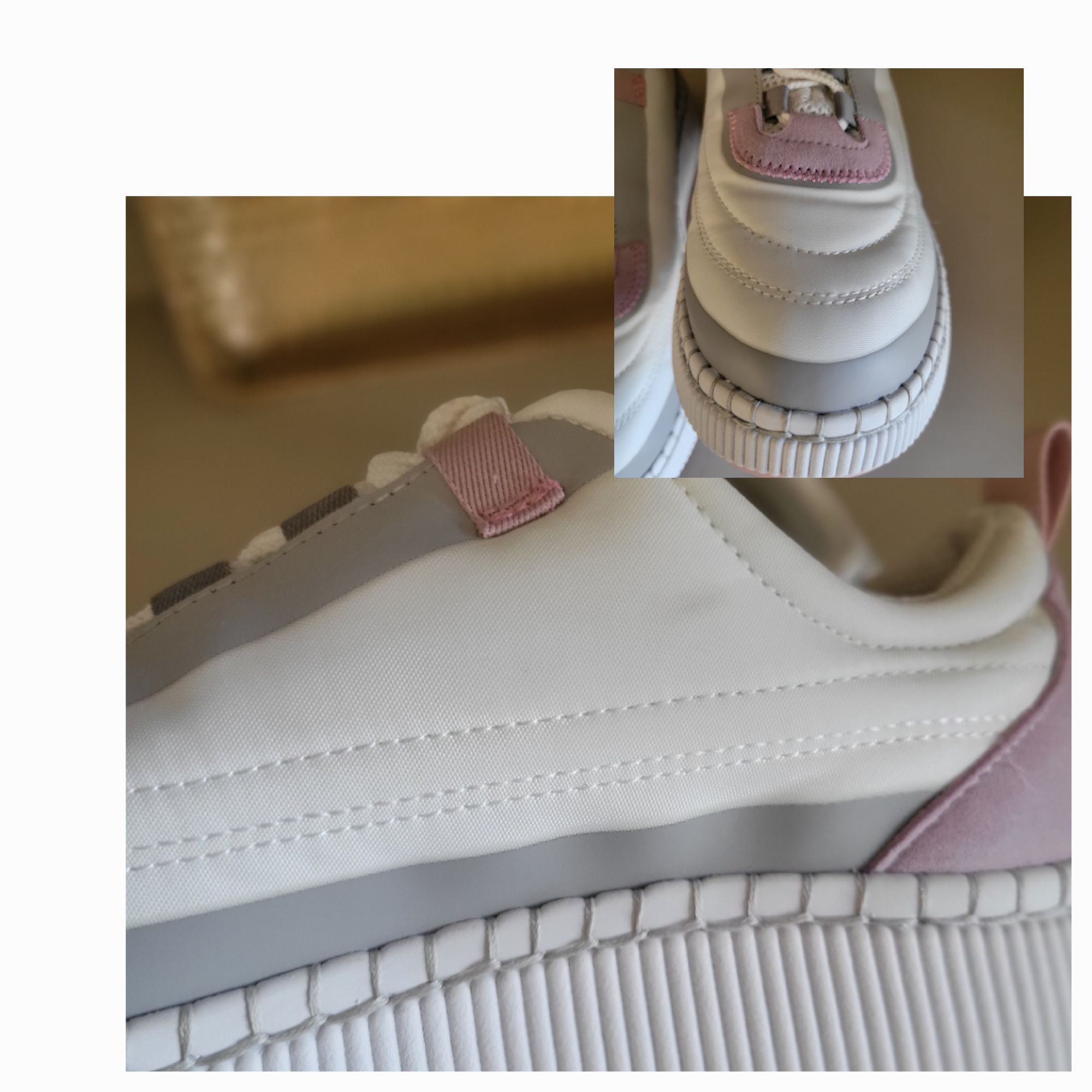Cougar Cougar Women's Sayah White Pink Gray Platform Sneakers Shoes Size US 8.5 / IT 38.5 - 4 Thumbnail