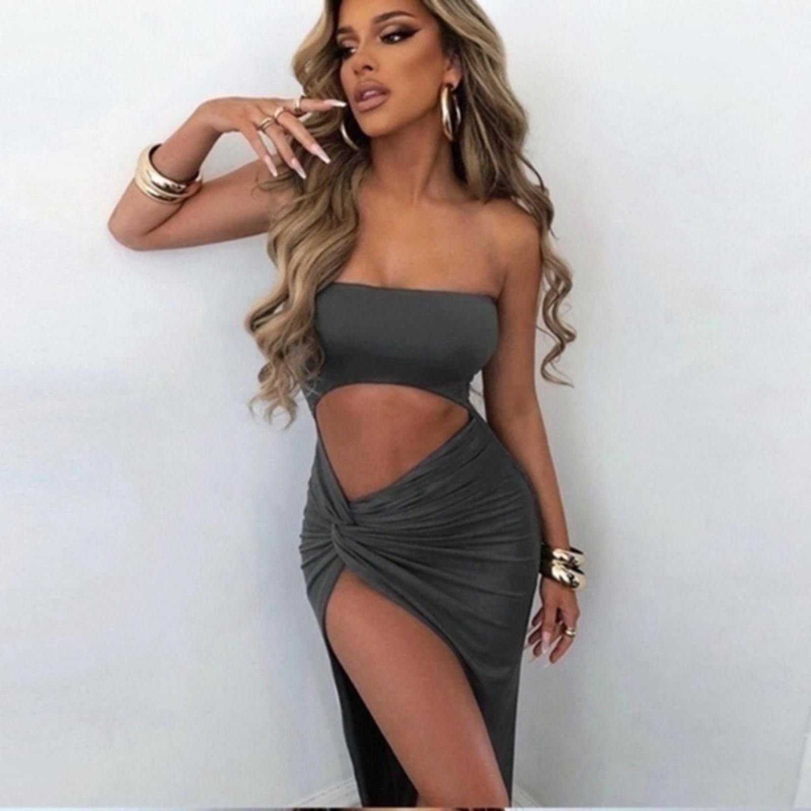 Designer Bandeau Top And Side Slit Bottom Dress NWT​​​​​​ Size M / US 6-8 / IT 42-44 - 1 Thumbnail