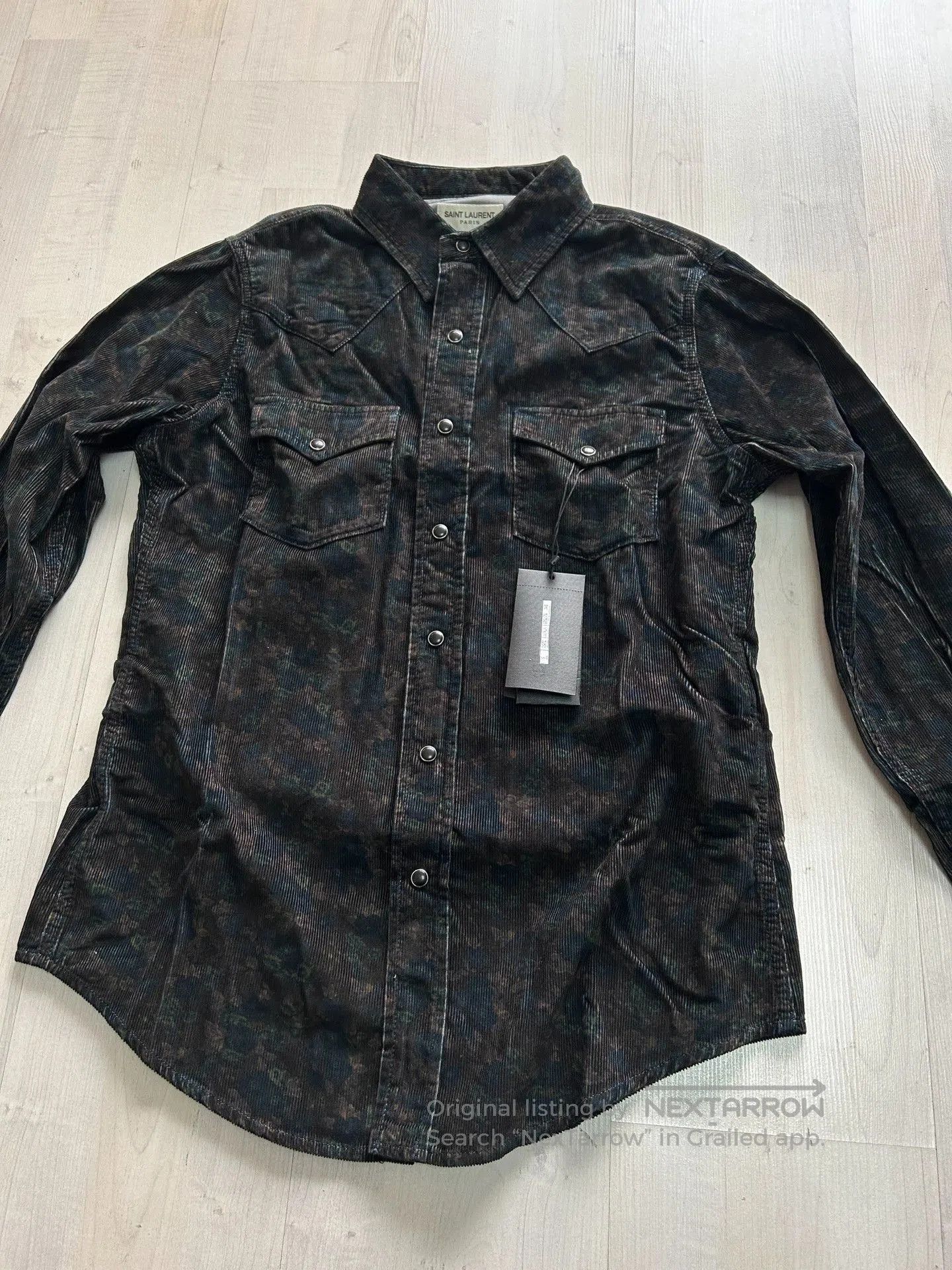 Saint Laurent Paris Saint Laurent Men's Printed Cotton Shirt. Size US S / EU 44-46 / 1 - 9 Thumbnail