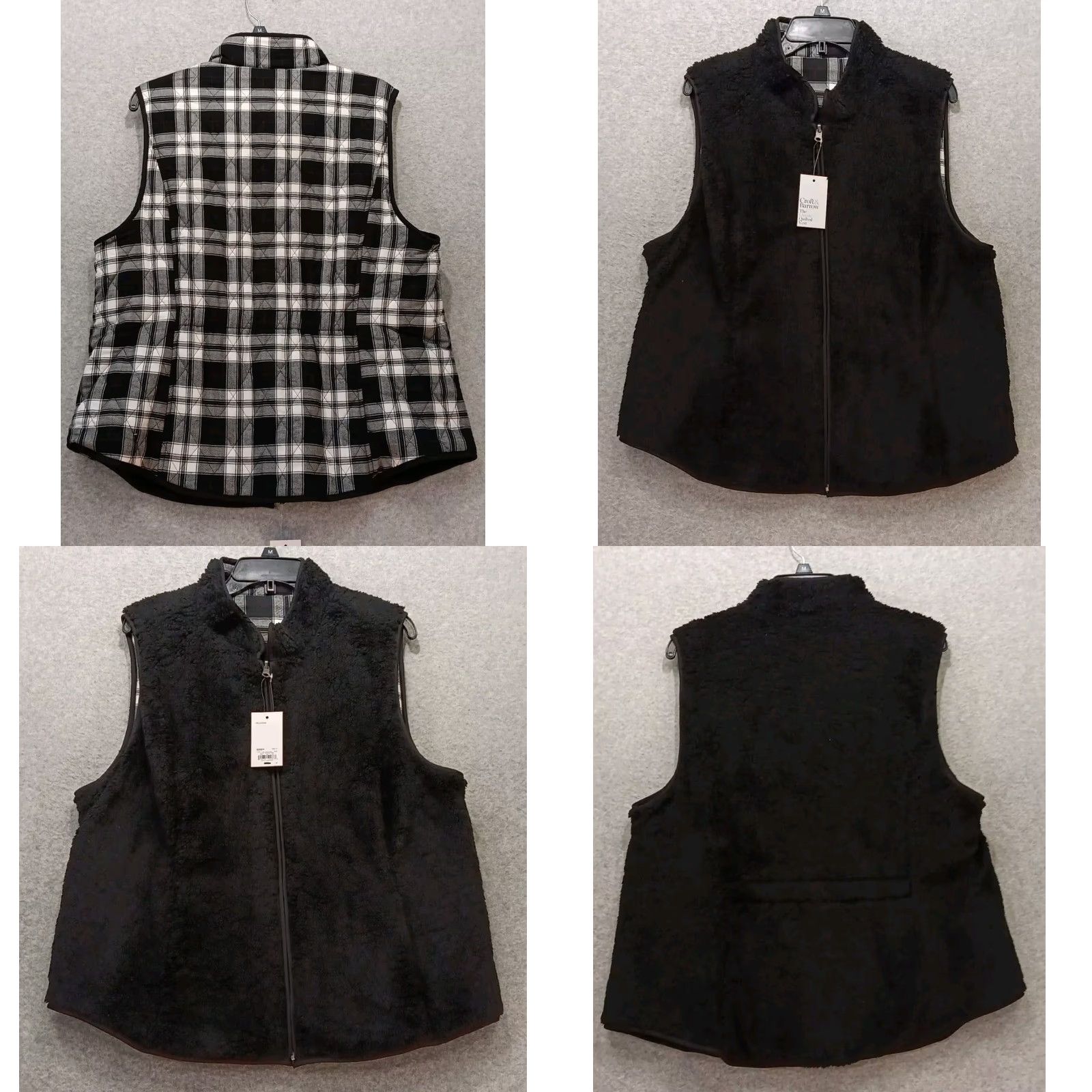 Croft & Barrow Croft & Barrow Women's Vest Quilted Reversible Multicolor Plaid Zip Hip XL NWT Lightweight Pockets Lined Polyester Polyester Size XL / US 12-14 / IT 48-50 - 8 Thumbnail