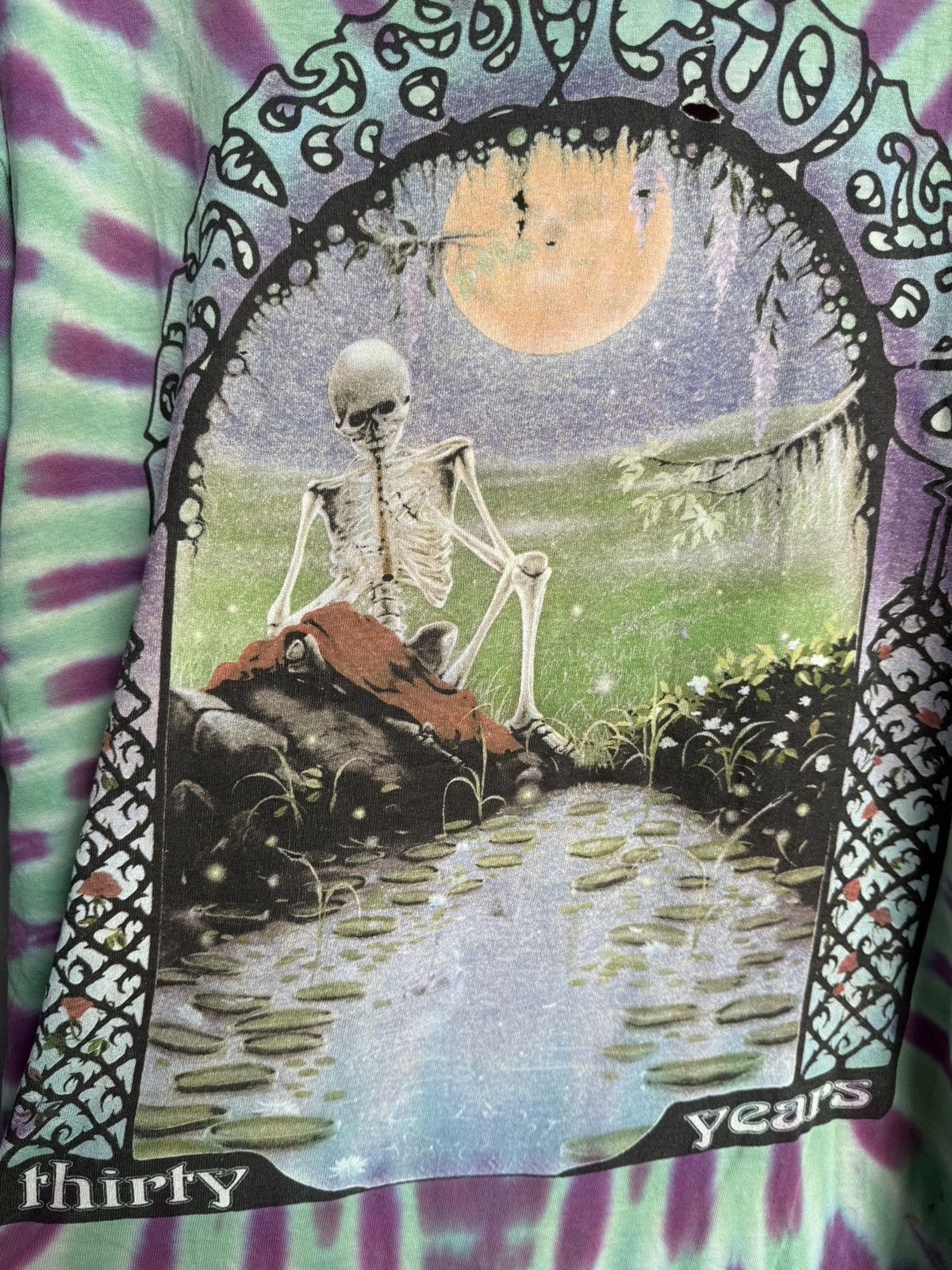 Band Tees Vintage Trashed GRATEFUL DEAD thirty years Tye Dye Tee Size US XL / EU 56 / 4 - 12 Thumbnail