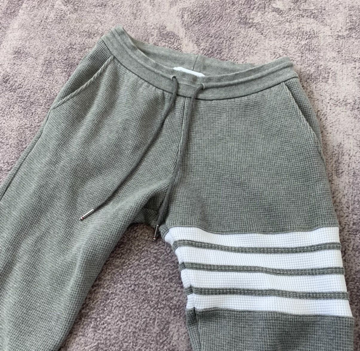 Thom Browne Thom Browne Striped Waffle Grey Lounge Pants Size US 28 / EU 44 - 3 Thumbnail