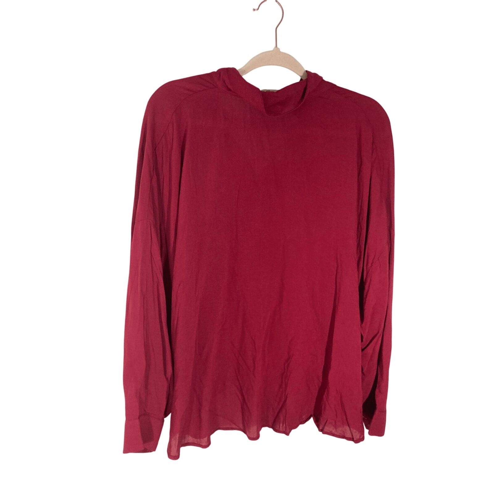 Other NWT Entro Front Tie Button Lagenlook Red Burgundy Top Size M / US 6-8 / IT 42-44 - 4 Thumbnail
