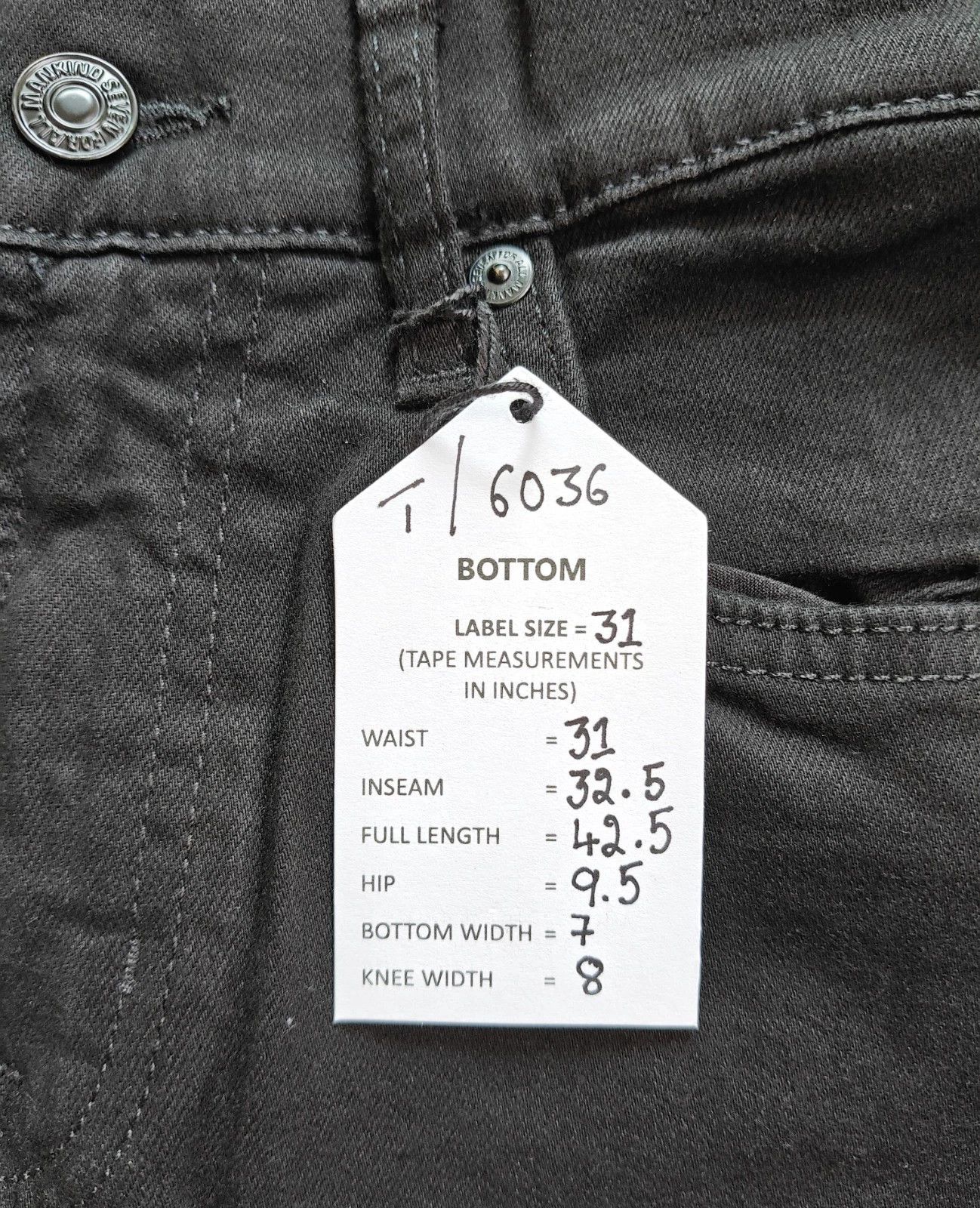 7 For All Mankind 7 For All ManKind slimmy Black Onyx Jeans T / 6036 Size US 31 - 6 Thumbnail