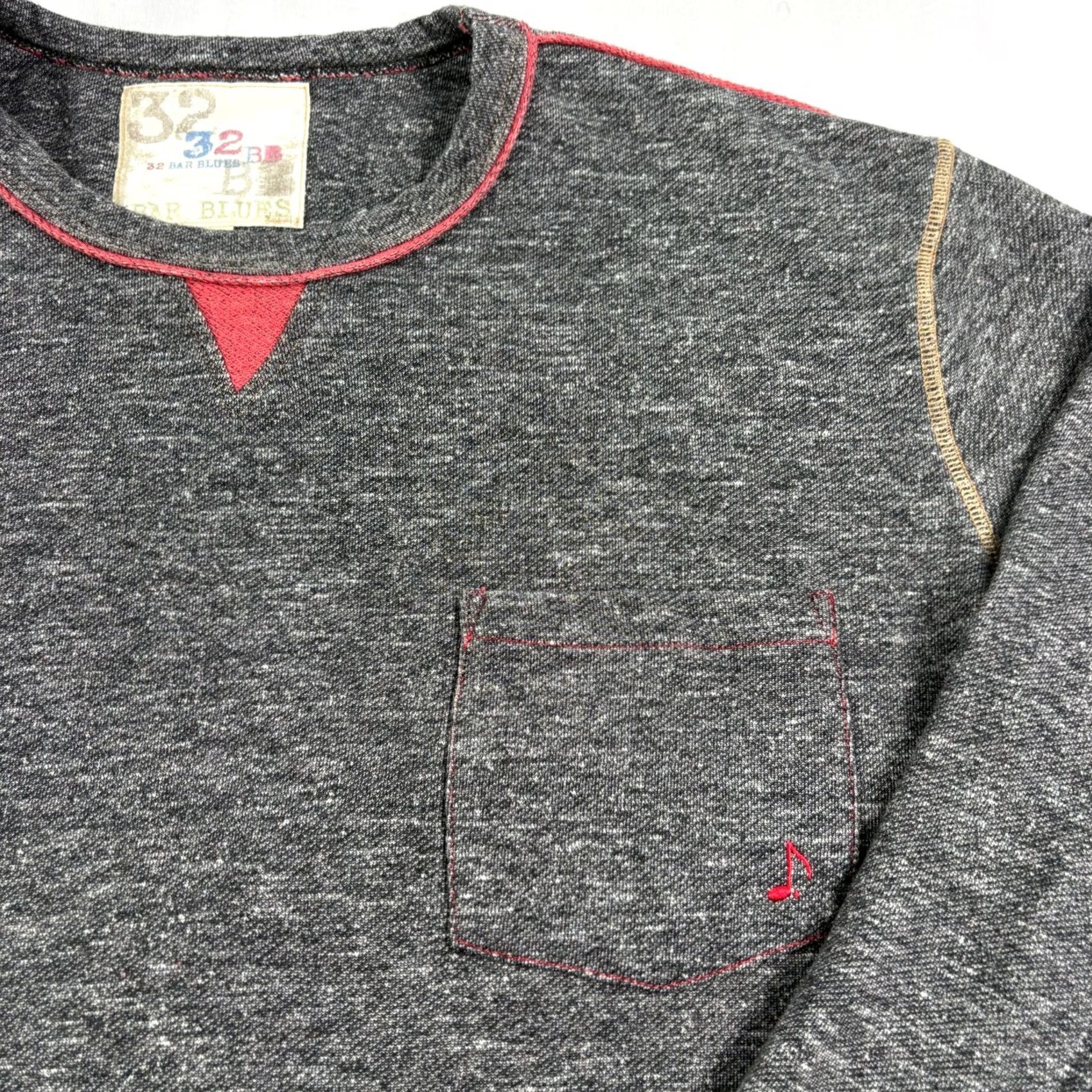 Vintage 32 Bar Blues Pullover Sweater Mens 2XL Gray Cotton Crew Neck Pockets Logo 32 Bar Blues Shirt Sweater Mens Regular Knit Pullover Gray 2XL Size US XXL / EU 58 / 5 - 2 Thumbnail