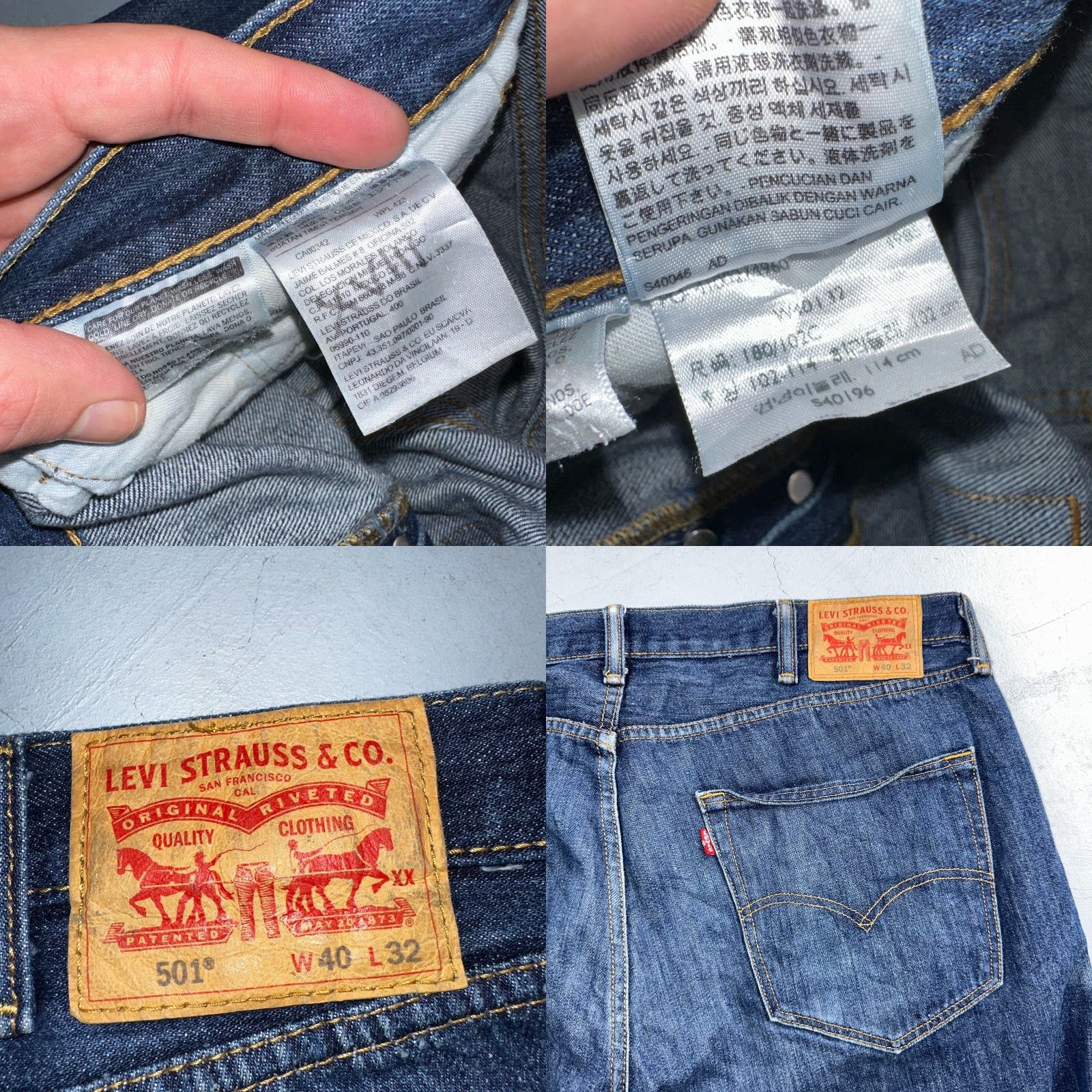Levi's VINTAGE Levi's 501 Jeans Blue 40x32 Straight Leg Men Regular Denim 90s VTG Act 40x31 Size US 40 / EU 56 - 9 Thumbnail