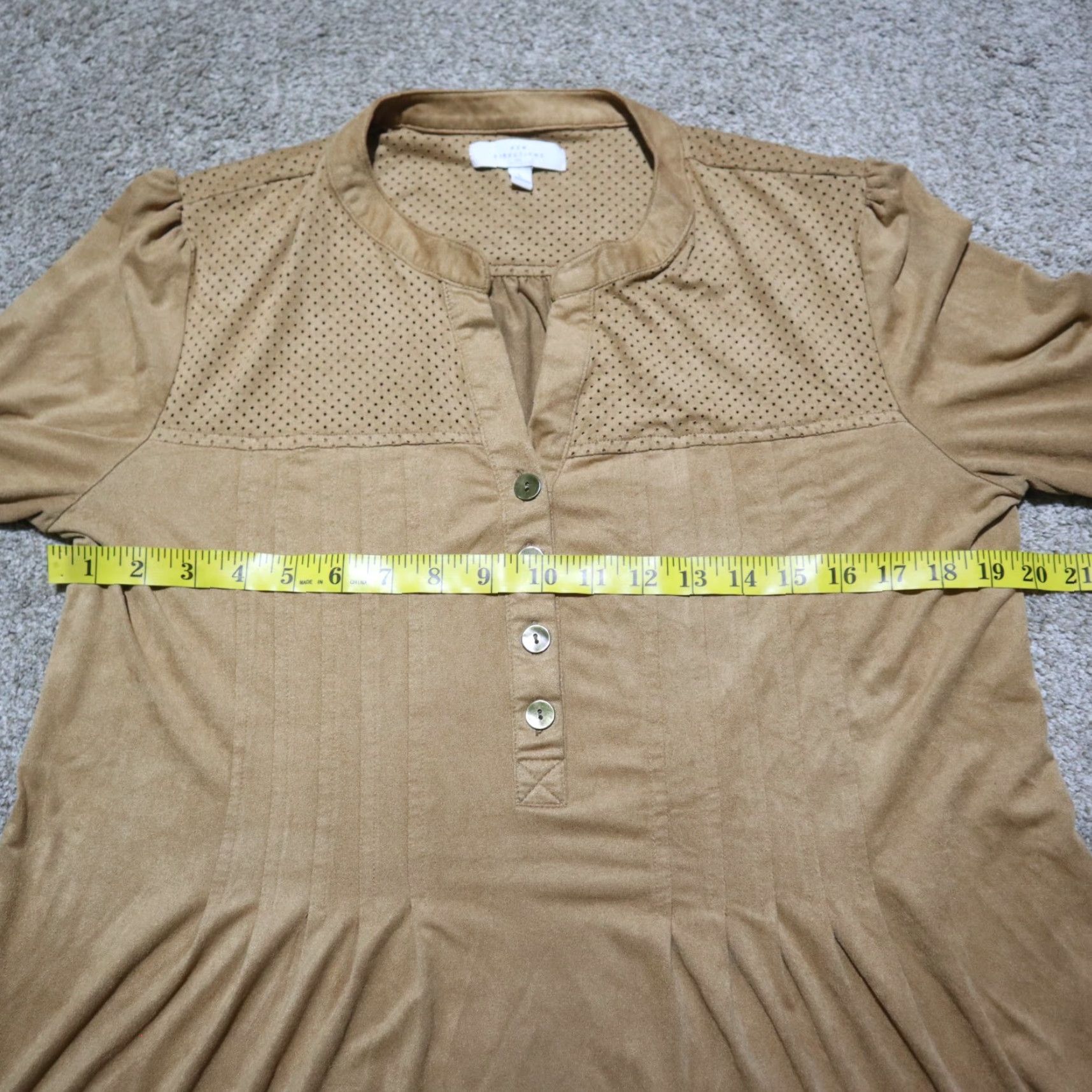 Vintage New Directions Shirt Women's L Brown Linen Roll Tab Sleeve Button Up Blouse Size L Size L / US 10 / IT 46 - 4 Thumbnail