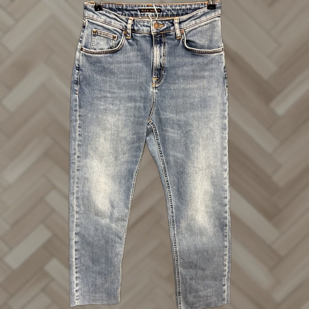 Vintage Nudie Jeans Women 29x32 Denim Straight Blue Meadow Light Wash Street City Regular Rise Blue Jeans Womens Size 29" - 1 Thumbnail
